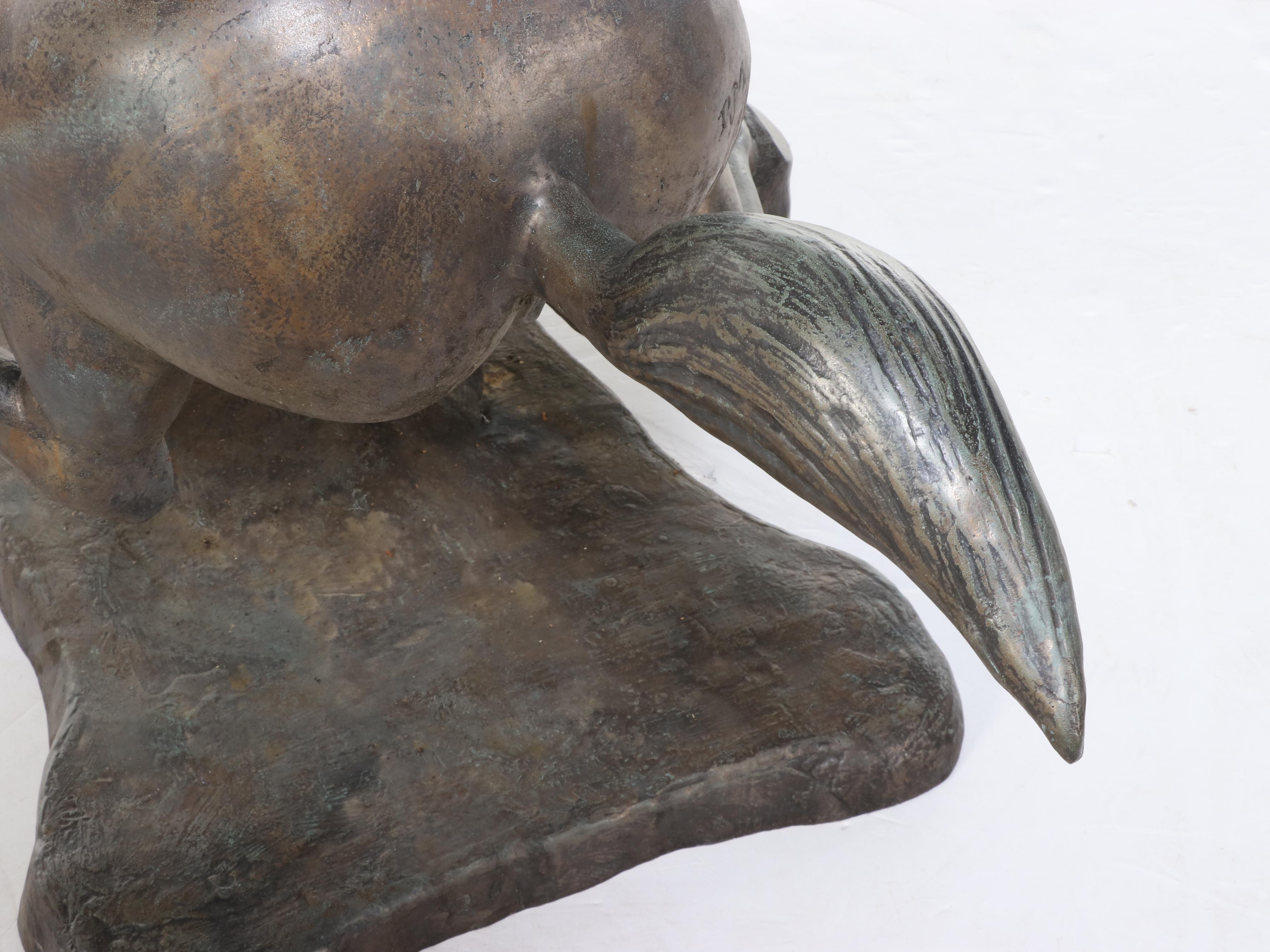 Richard J. Miller Copper Sculpture of Bucking Horse
