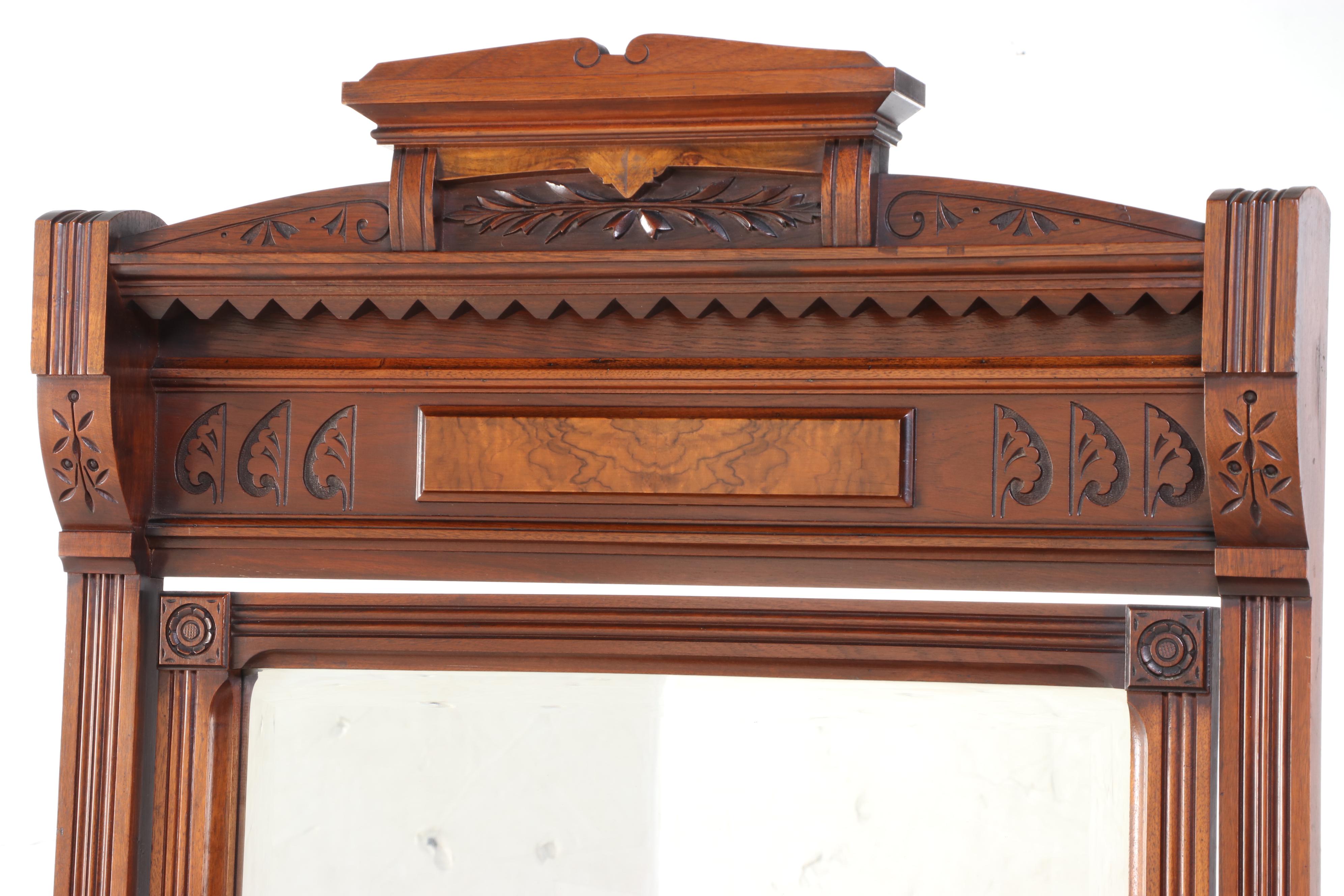 Eastlake Style Walnut and Marble Washstand, Late 19th Century