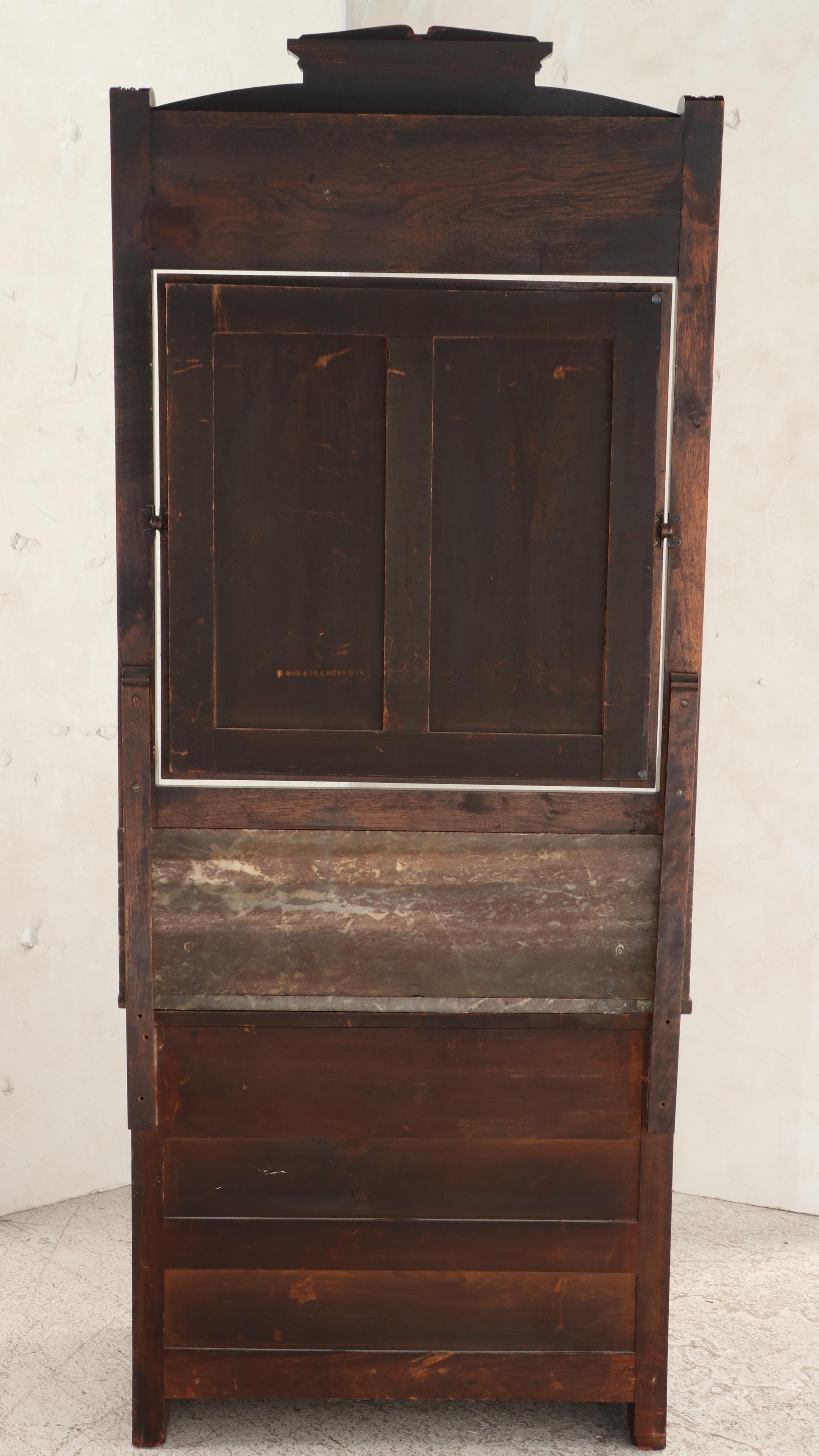 Eastlake Style Walnut and Marble Washstand, Late 19th Century