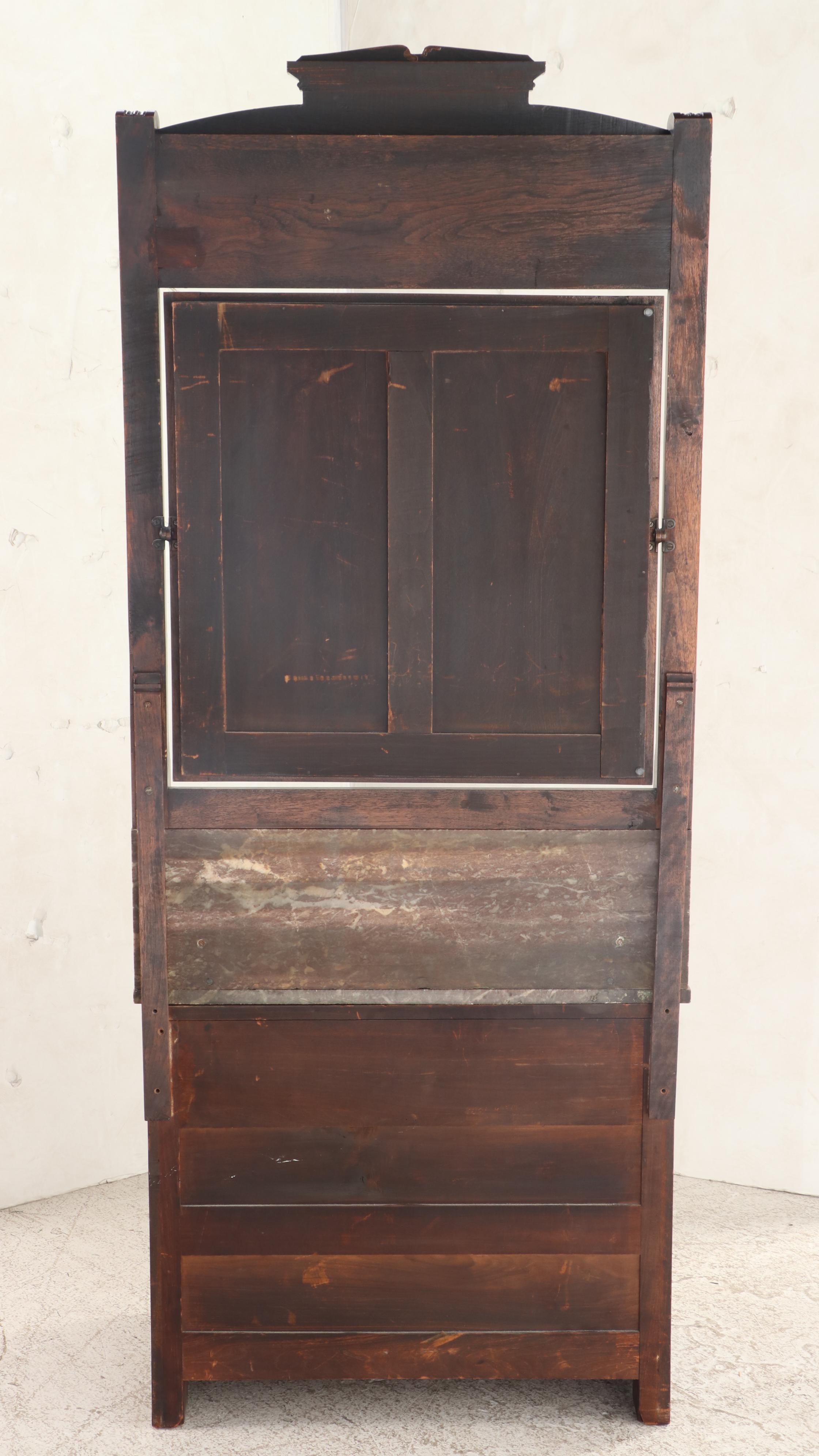 Eastlake Style Walnut and Marble Washstand, Late 19th Century