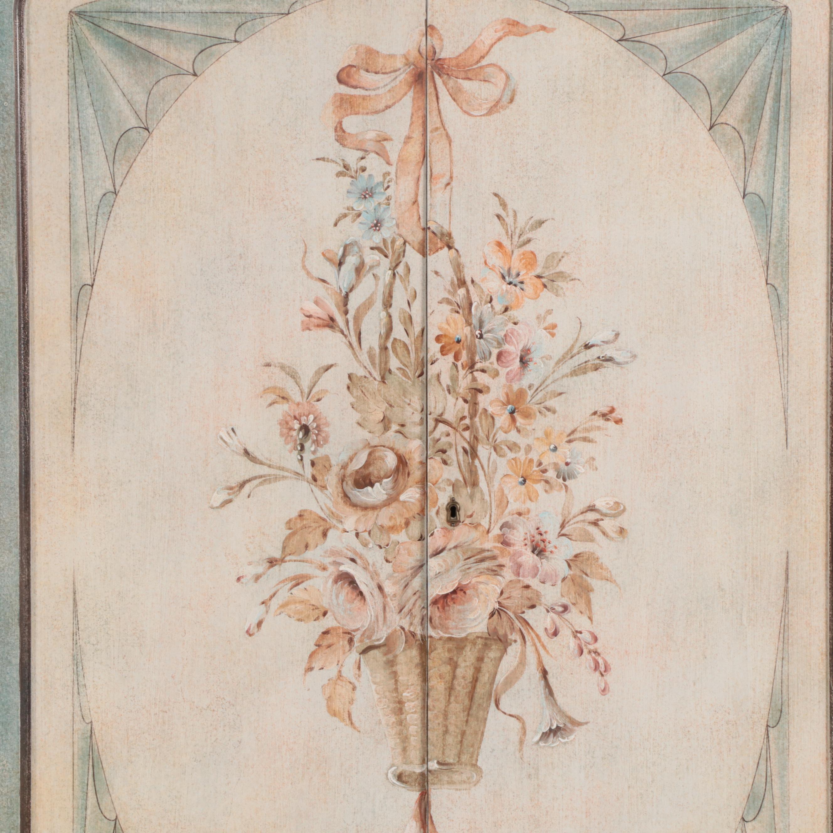 Decorative Crafts Inc. Italian Paint-Decorated TV Armoire