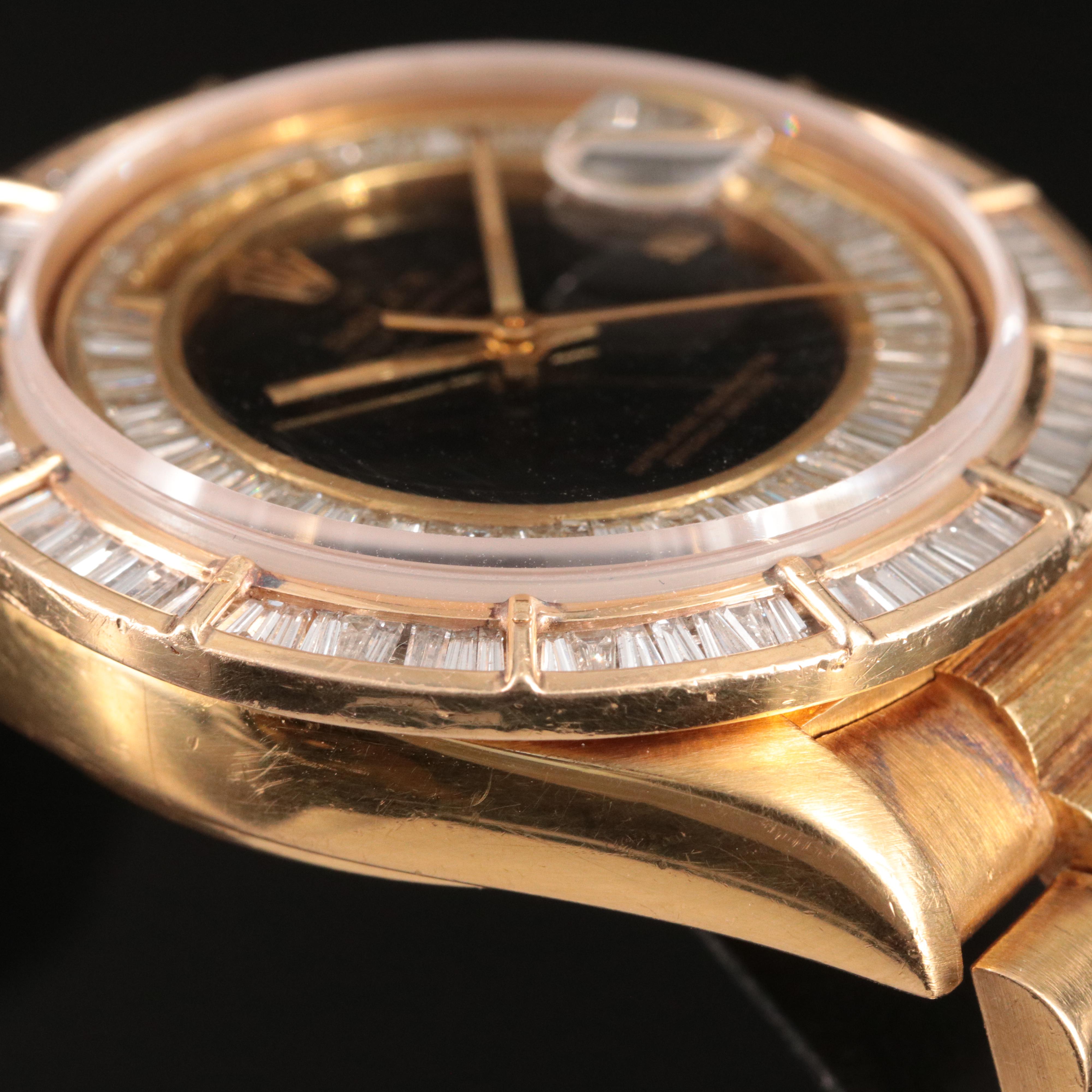 1983 Rolex Day-Date 18038 Custom 3.82 CTW Diamond Watch