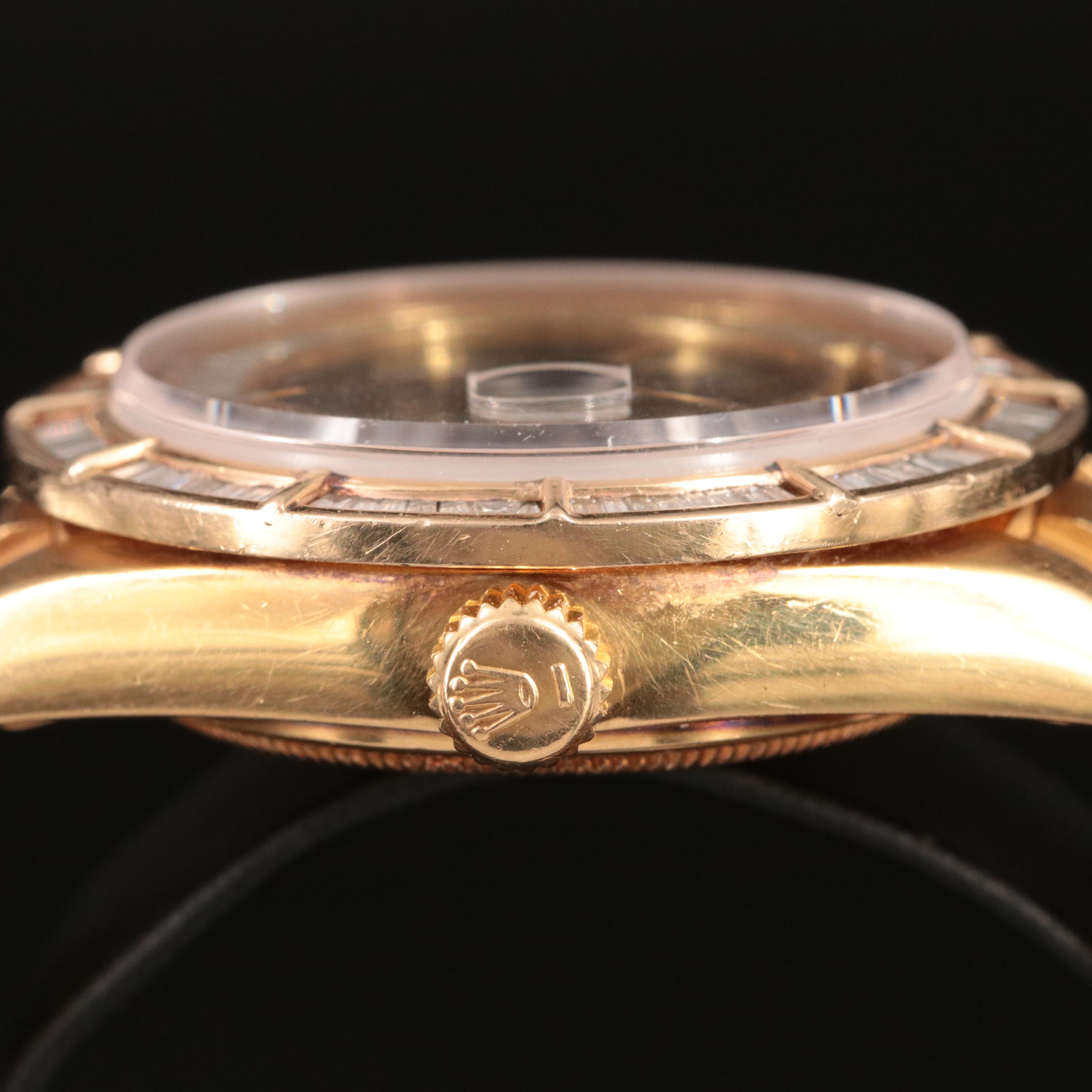 1983 Rolex Day-Date 18038 Custom 3.82 CTW Diamond Watch