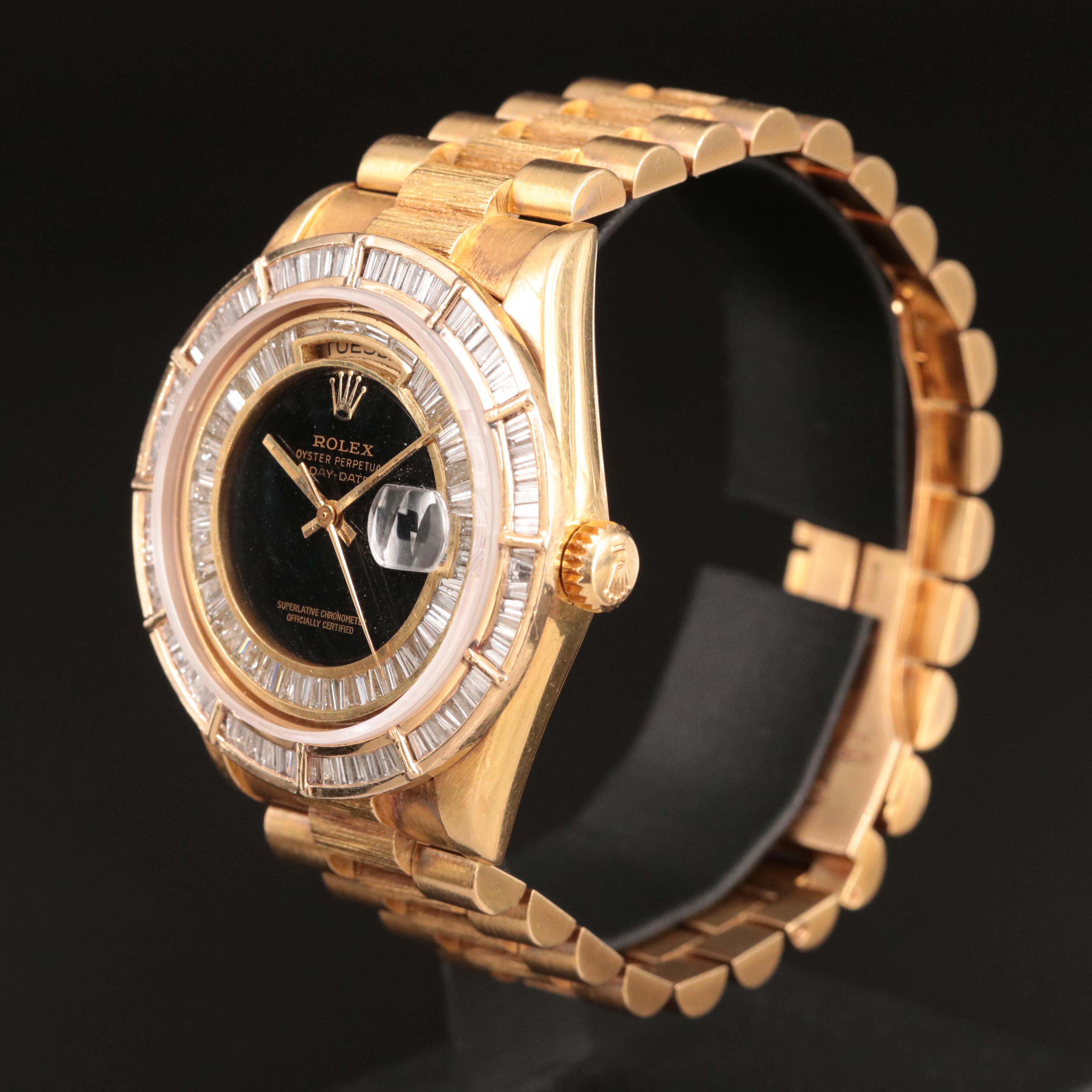 1983 Rolex Day-Date 18038 Custom 3.82 CTW Diamond Watch