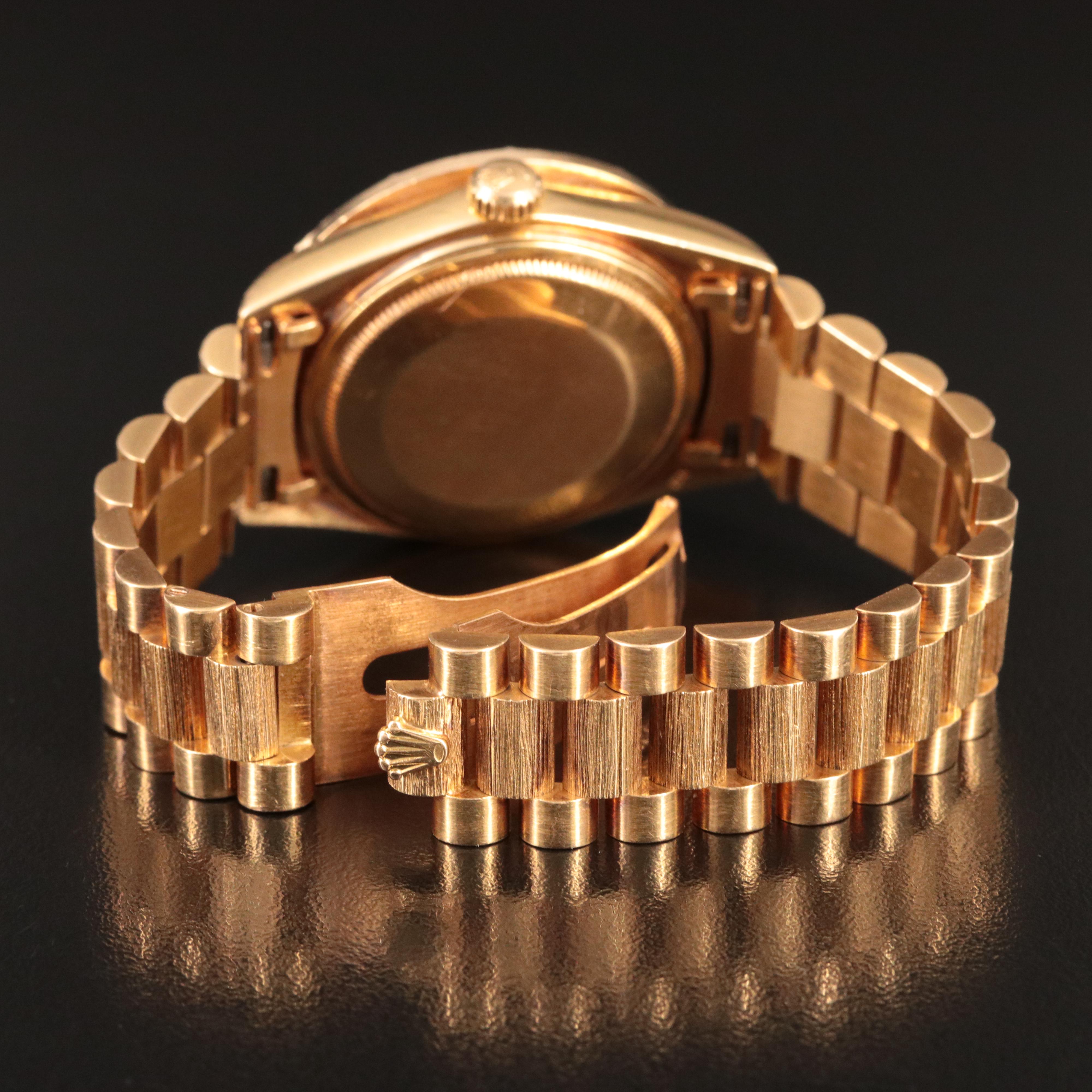 1983 Rolex Day-Date 18038 Custom 3.82 CTW Diamond Watch