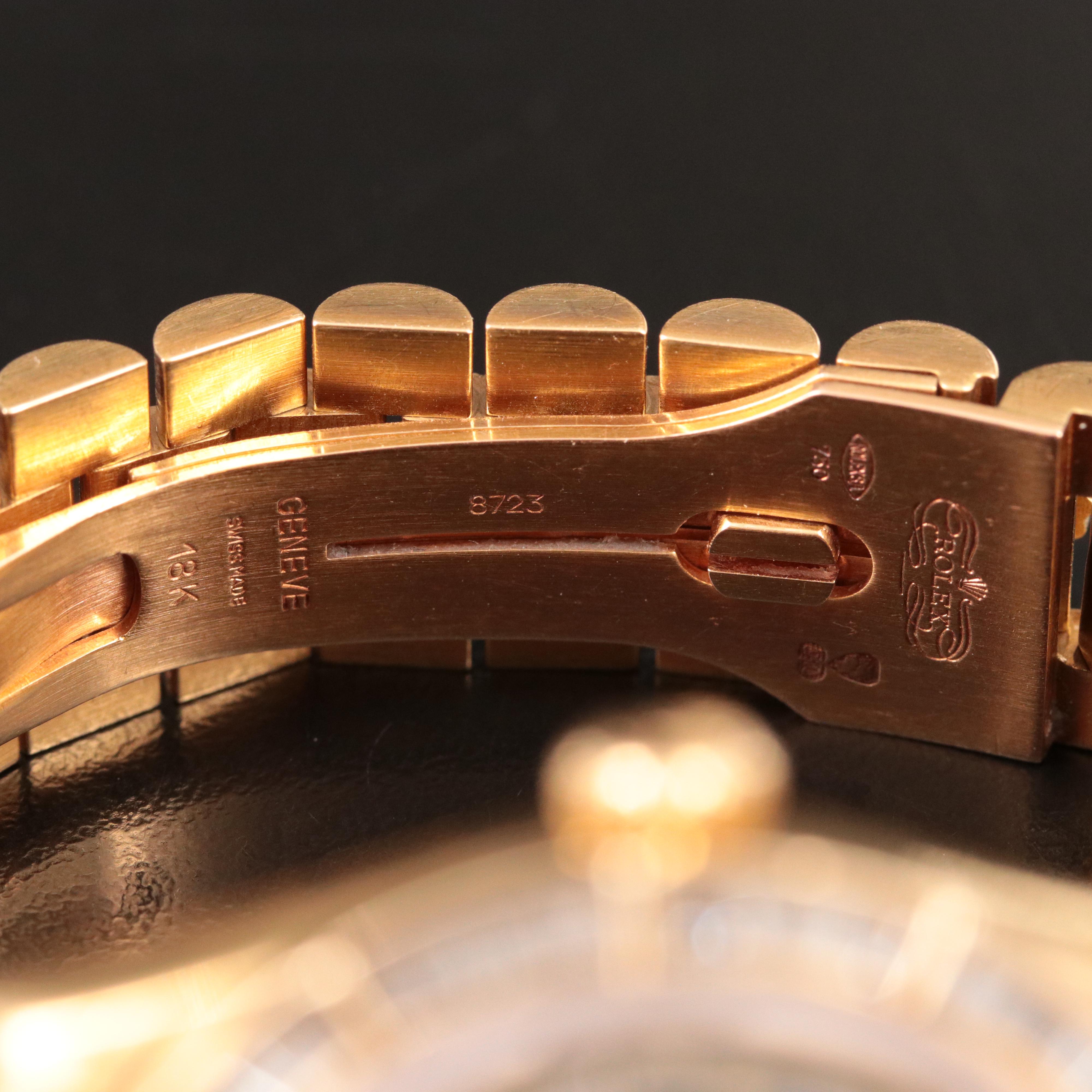 1983 Rolex Day-Date 18038 Custom 3.82 CTW Diamond Watch