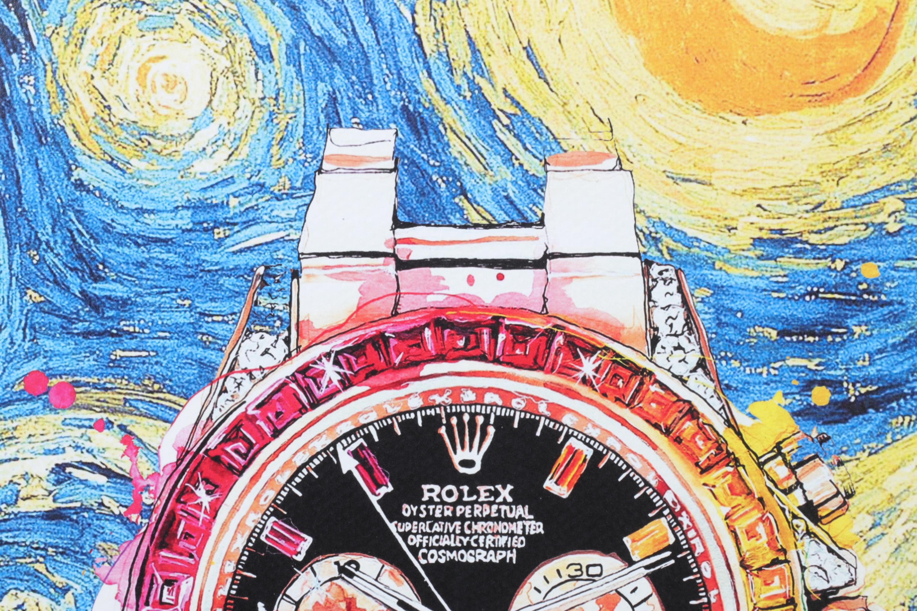 Death NYC Pop Art Graphic Print Homage to Van Gogh Featuring Rolex, 2023