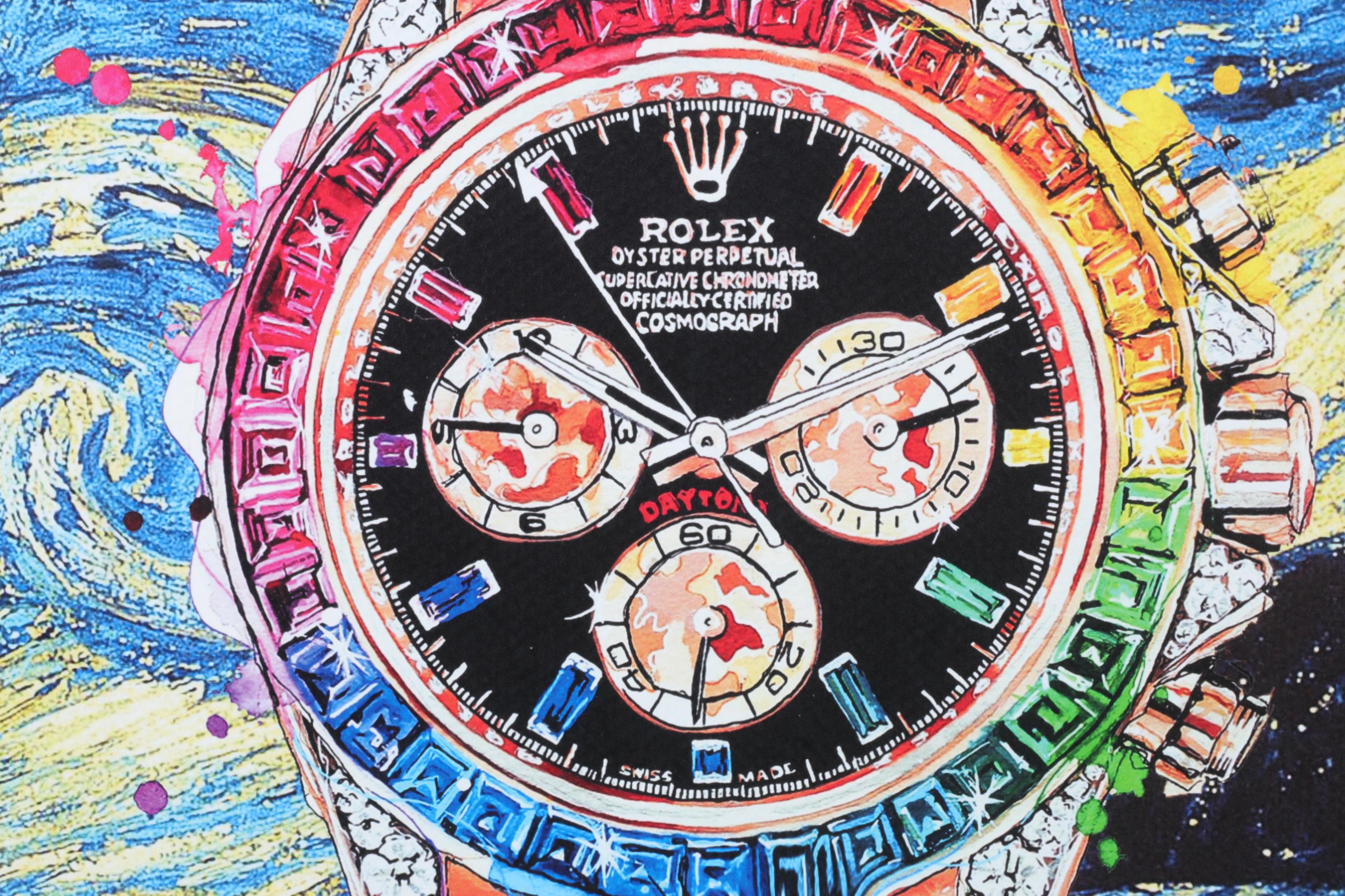 Death NYC Pop Art Graphic Print Homage to Van Gogh Featuring Rolex, 2023