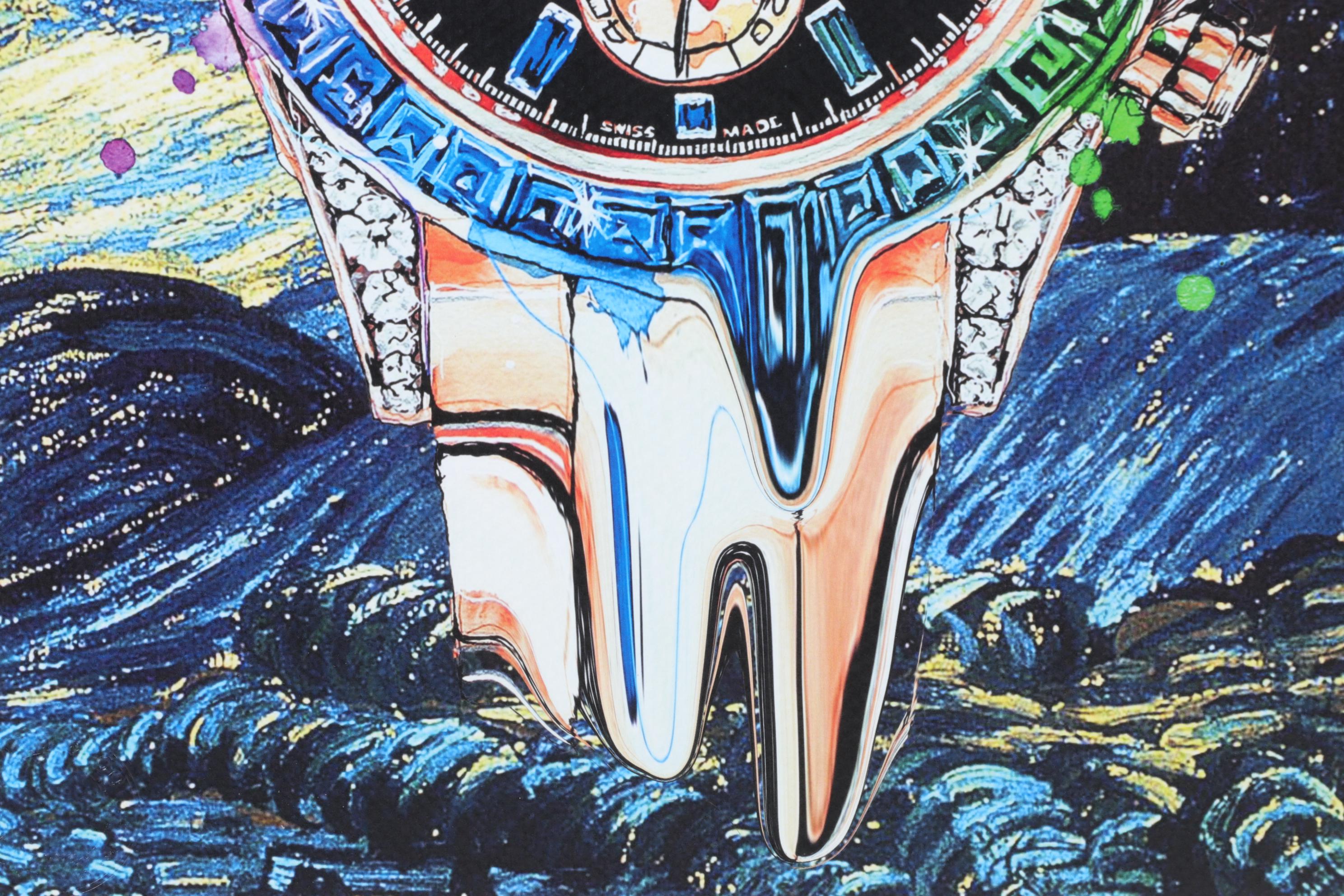 Death NYC Pop Art Graphic Print Homage to Van Gogh Featuring Rolex, 2023