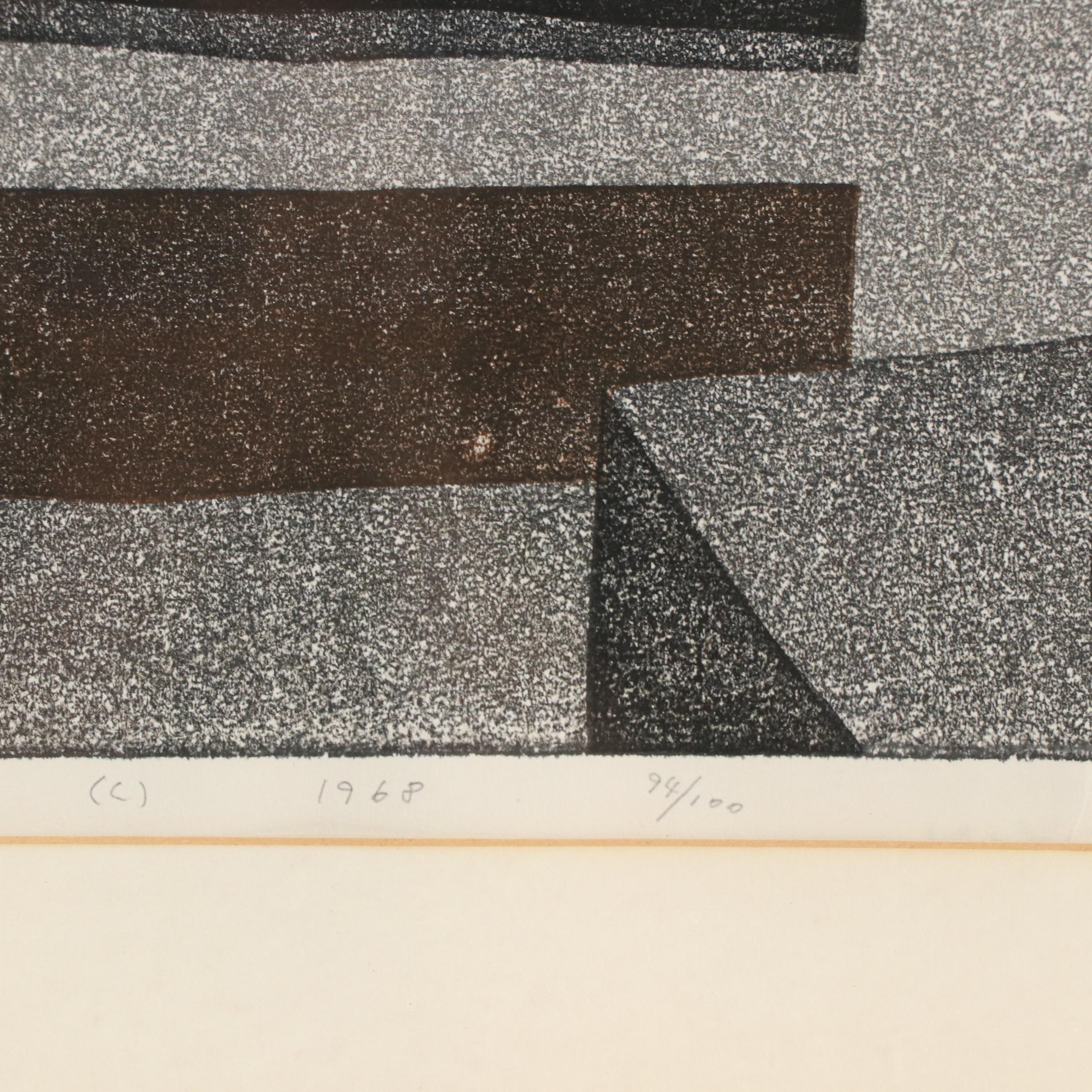 Kiyoshi Saito Woodblock Print "Obaku-san Uji," 1968