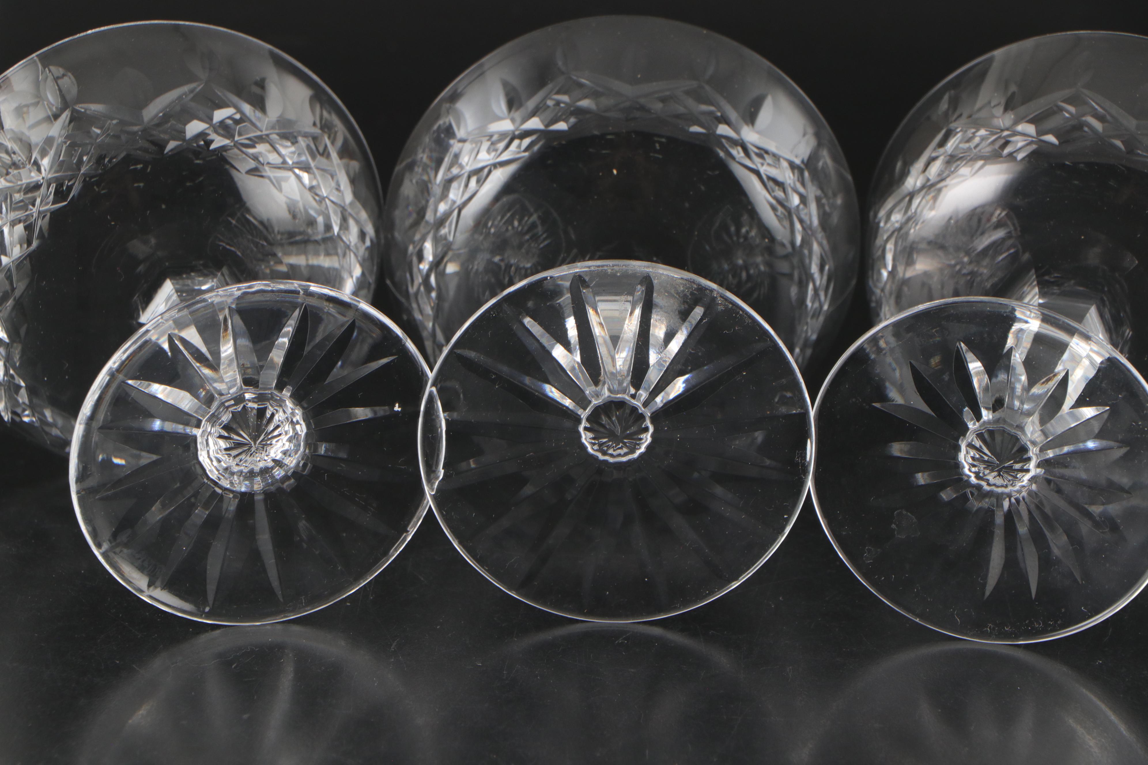 Waterford Crystal "Lismore" Champagne Coupes, Mid to Late 20th Century