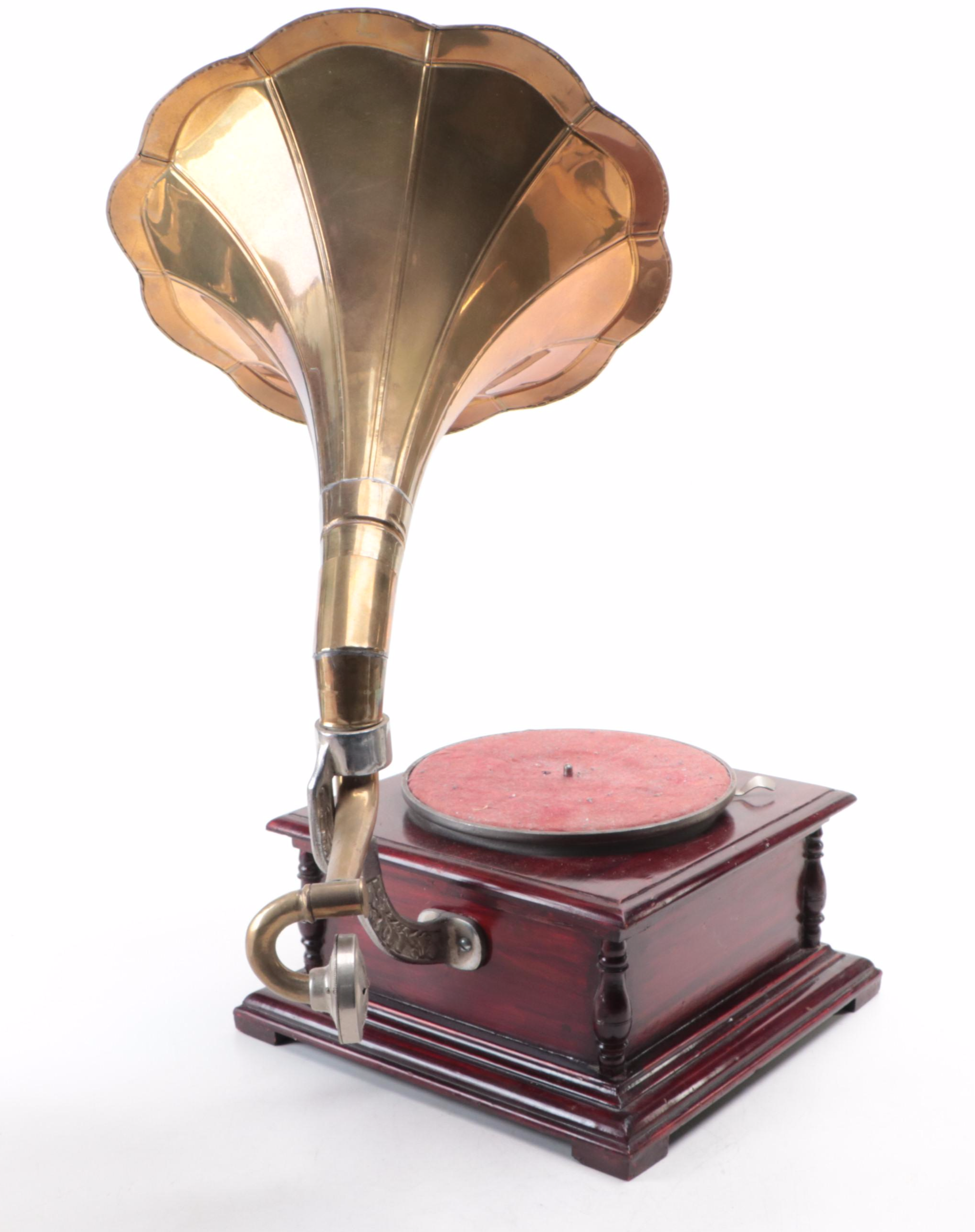 The Gramophone Co. "His Master's Voice" Gramophone with Plaster "Nipper" Statue