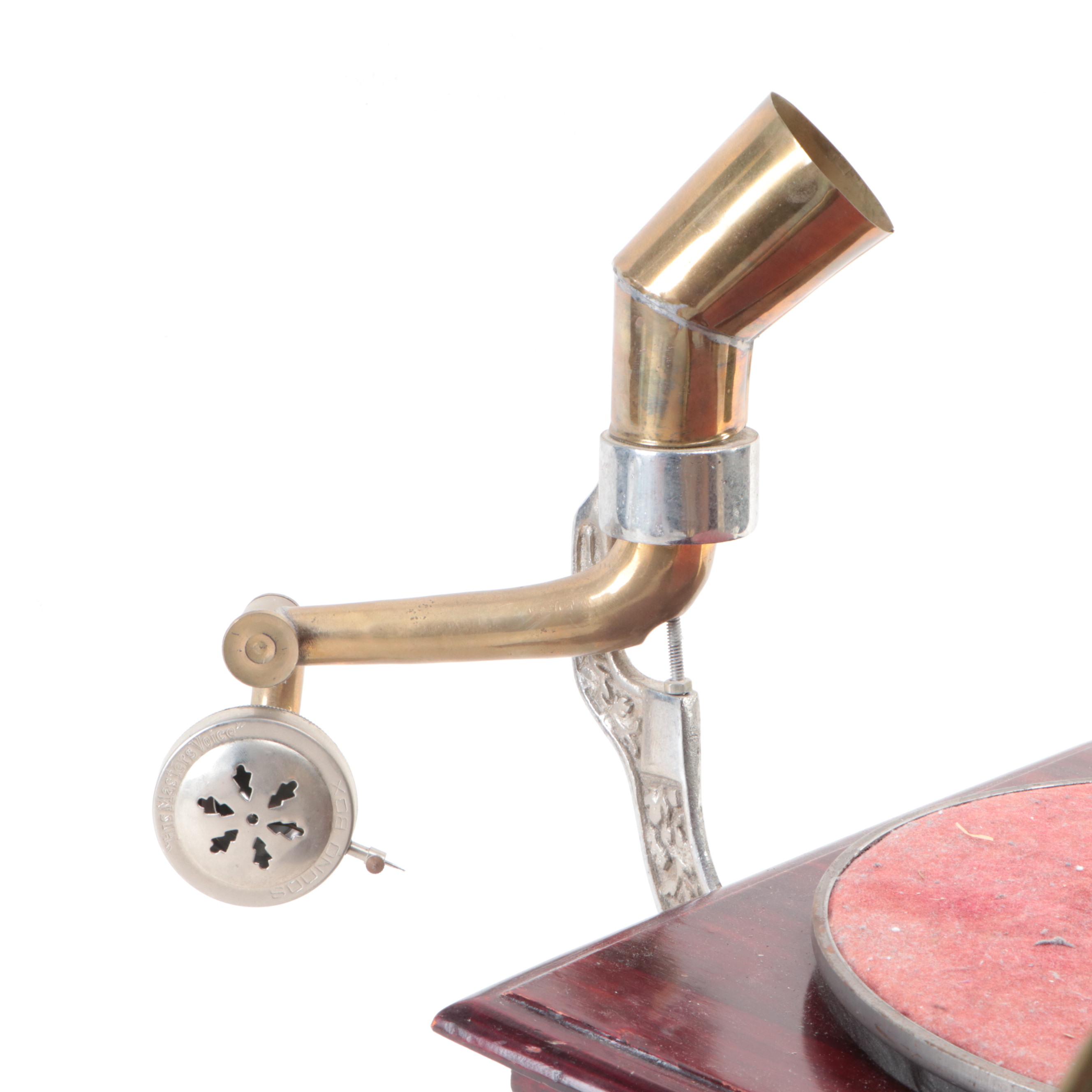 The Gramophone Co. "His Master's Voice" Gramophone with Plaster "Nipper" Statue