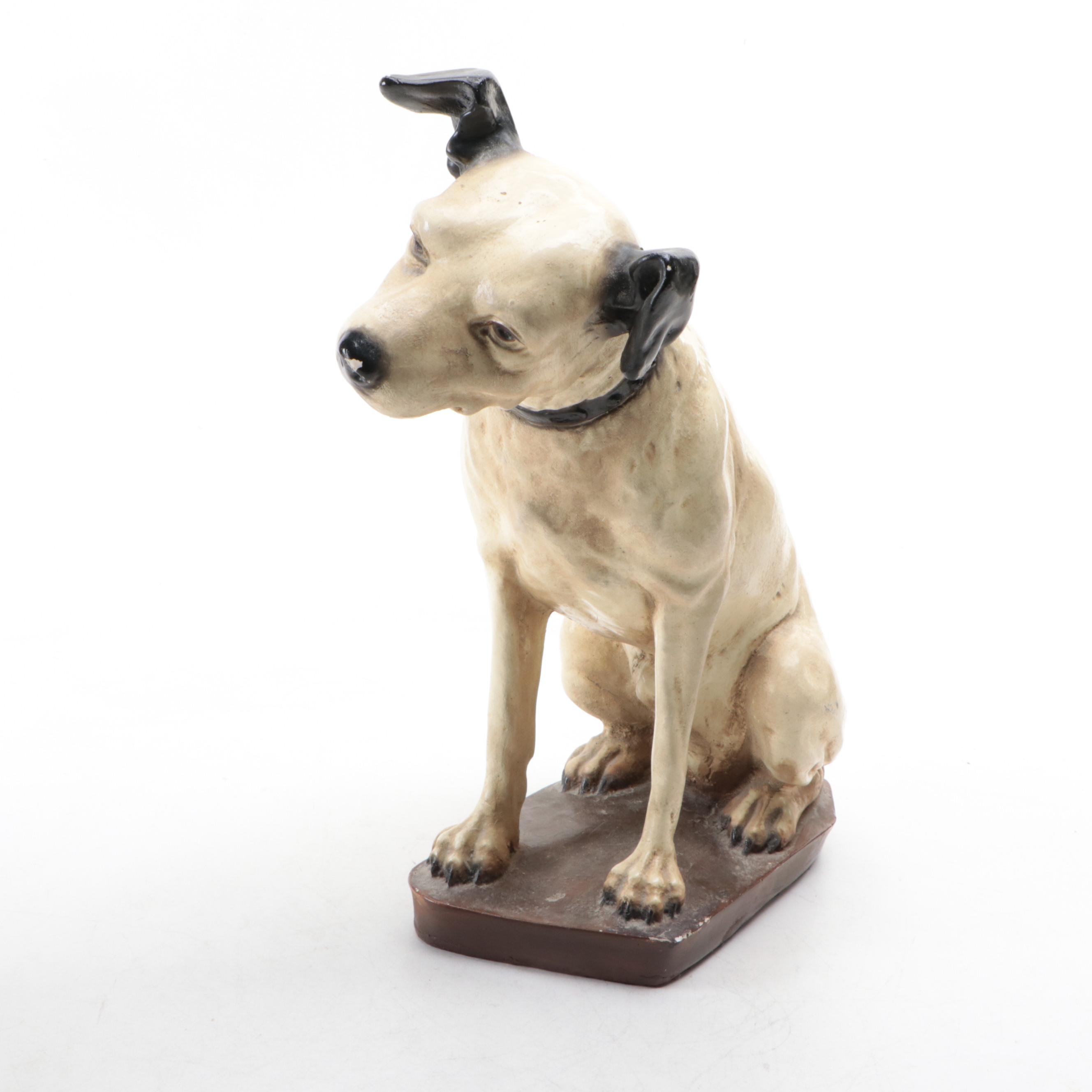 The Gramophone Co. "His Master's Voice" Gramophone with Plaster "Nipper" Statue