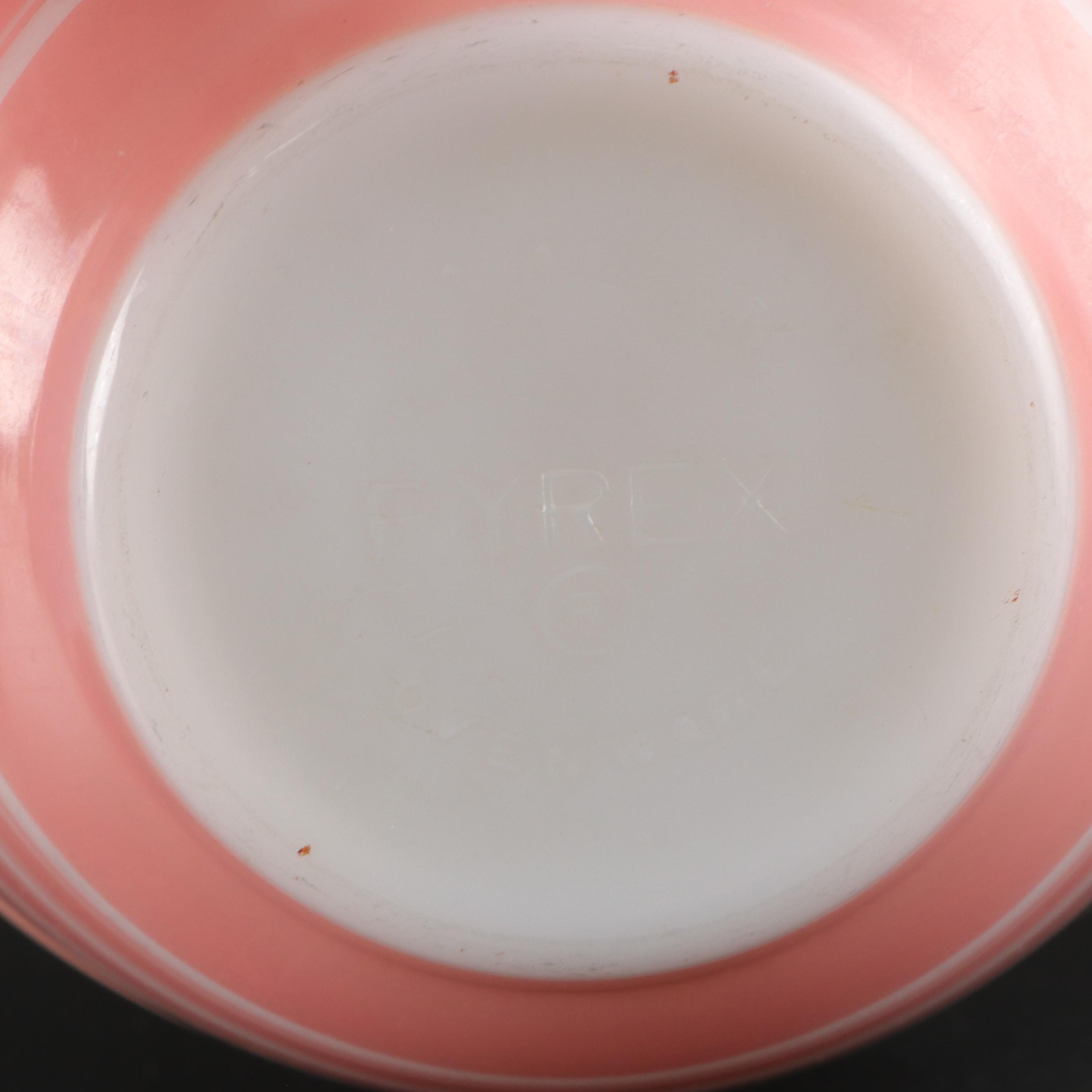 Pyrex "Gooseberry Pink," "Rainbow Stripes Blue," and More Glass Mixing Bowls