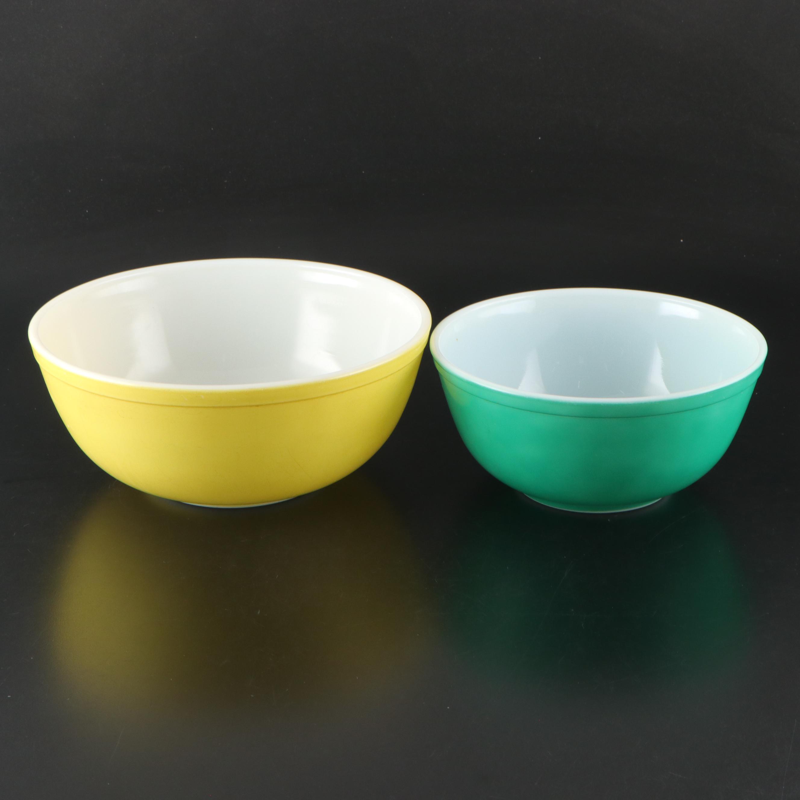 Pyrex "Gooseberry Pink," "Rainbow Stripes Blue," and More Glass Mixing Bowls