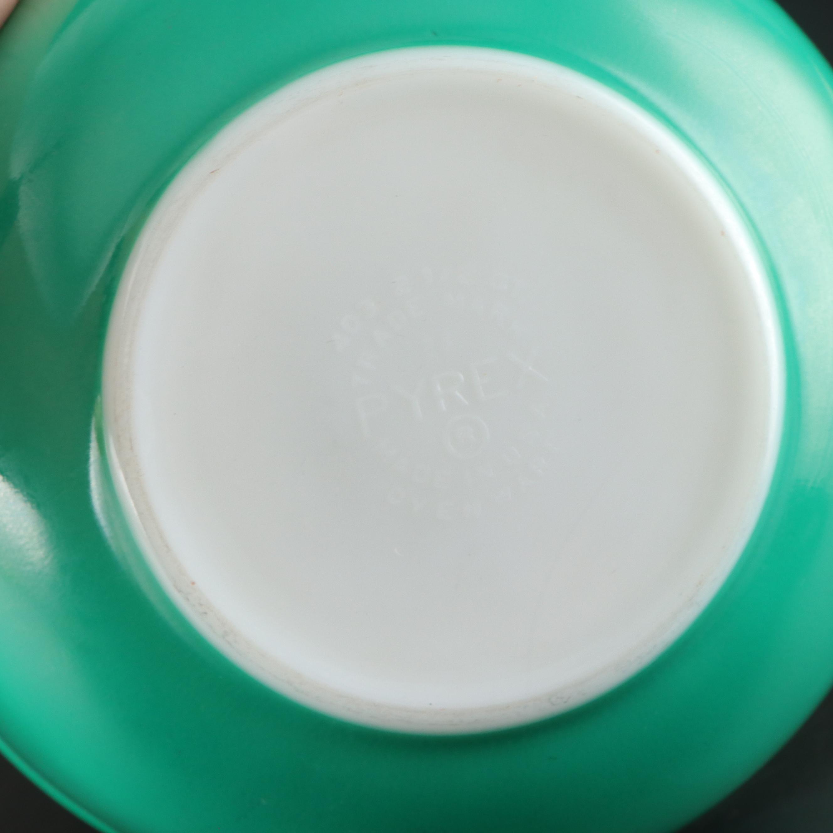 Pyrex "Gooseberry Pink," "Rainbow Stripes Blue," and More Glass Mixing Bowls