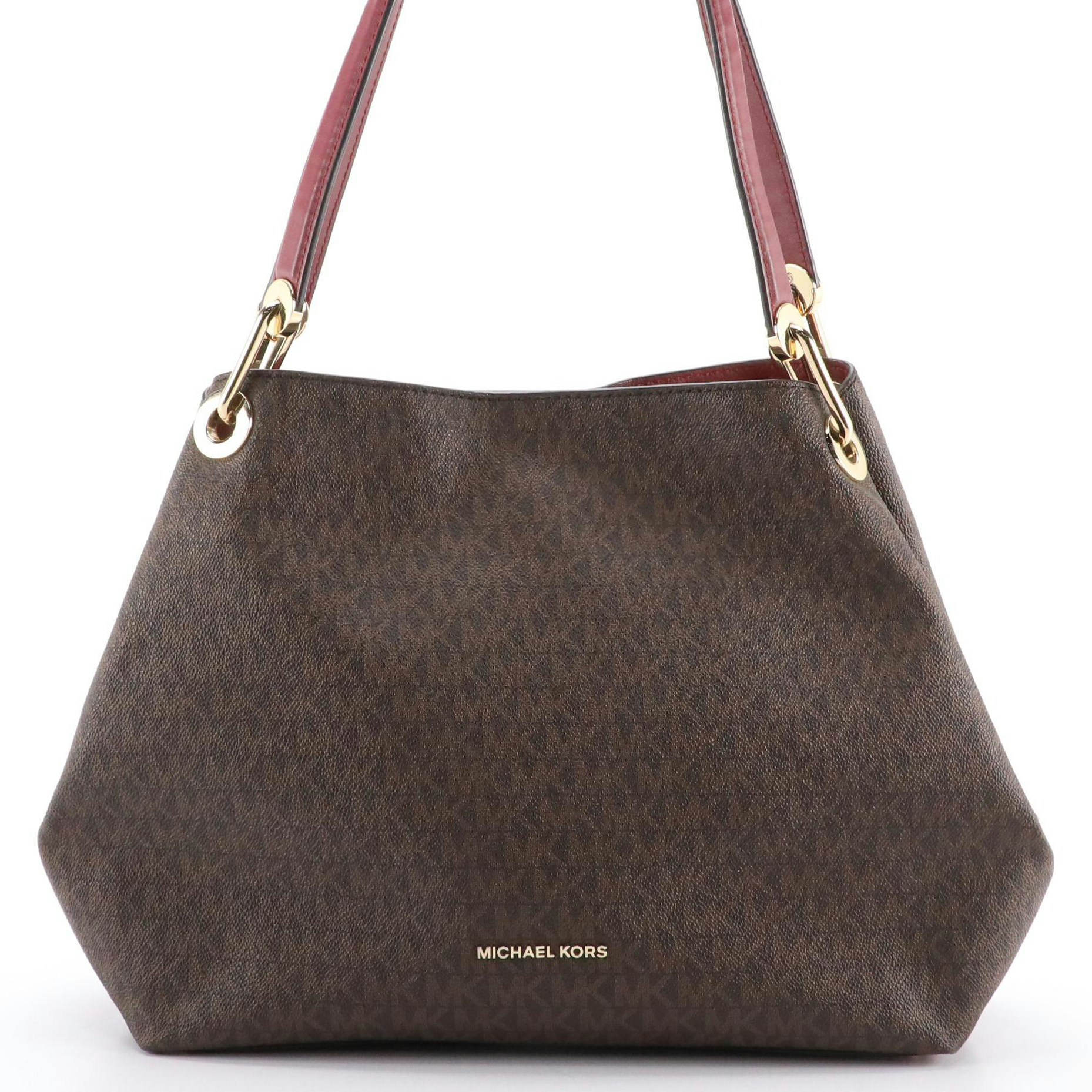 Michael Kors Raven Shoulder Bag in Monogram Canvas and Leather