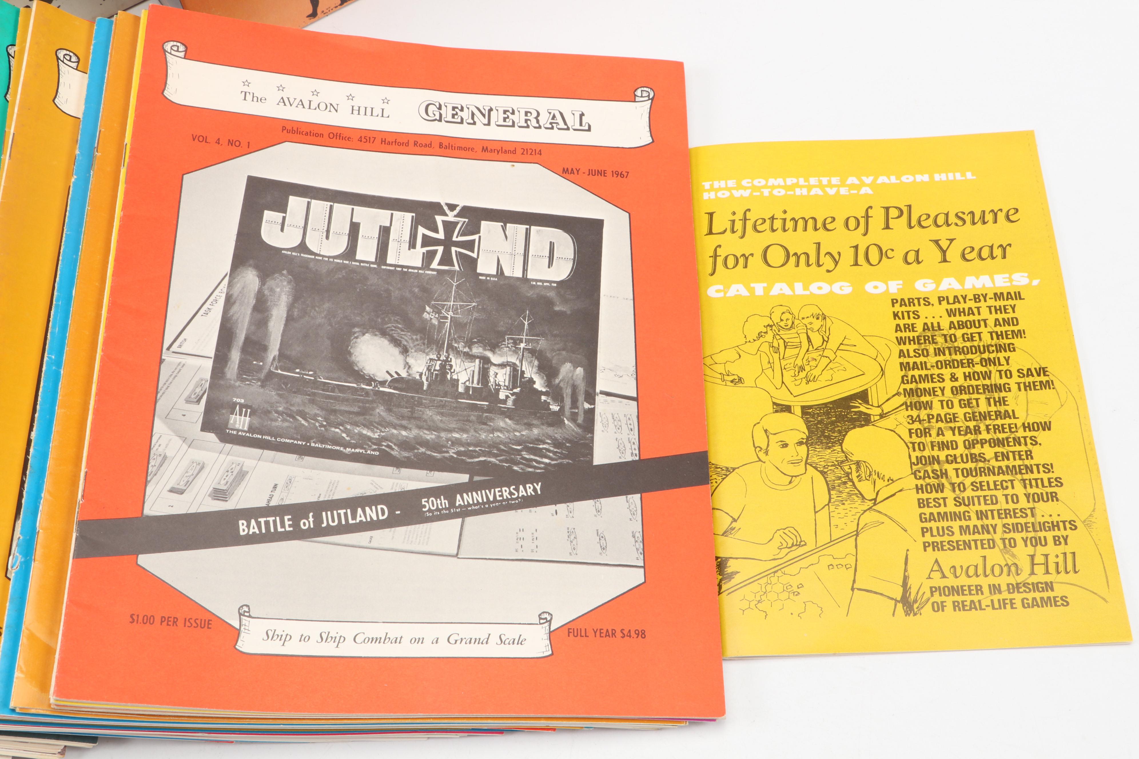 Avalon Hill WWII Bookcase Games with "The General" Magazines, 1960s and 1970s