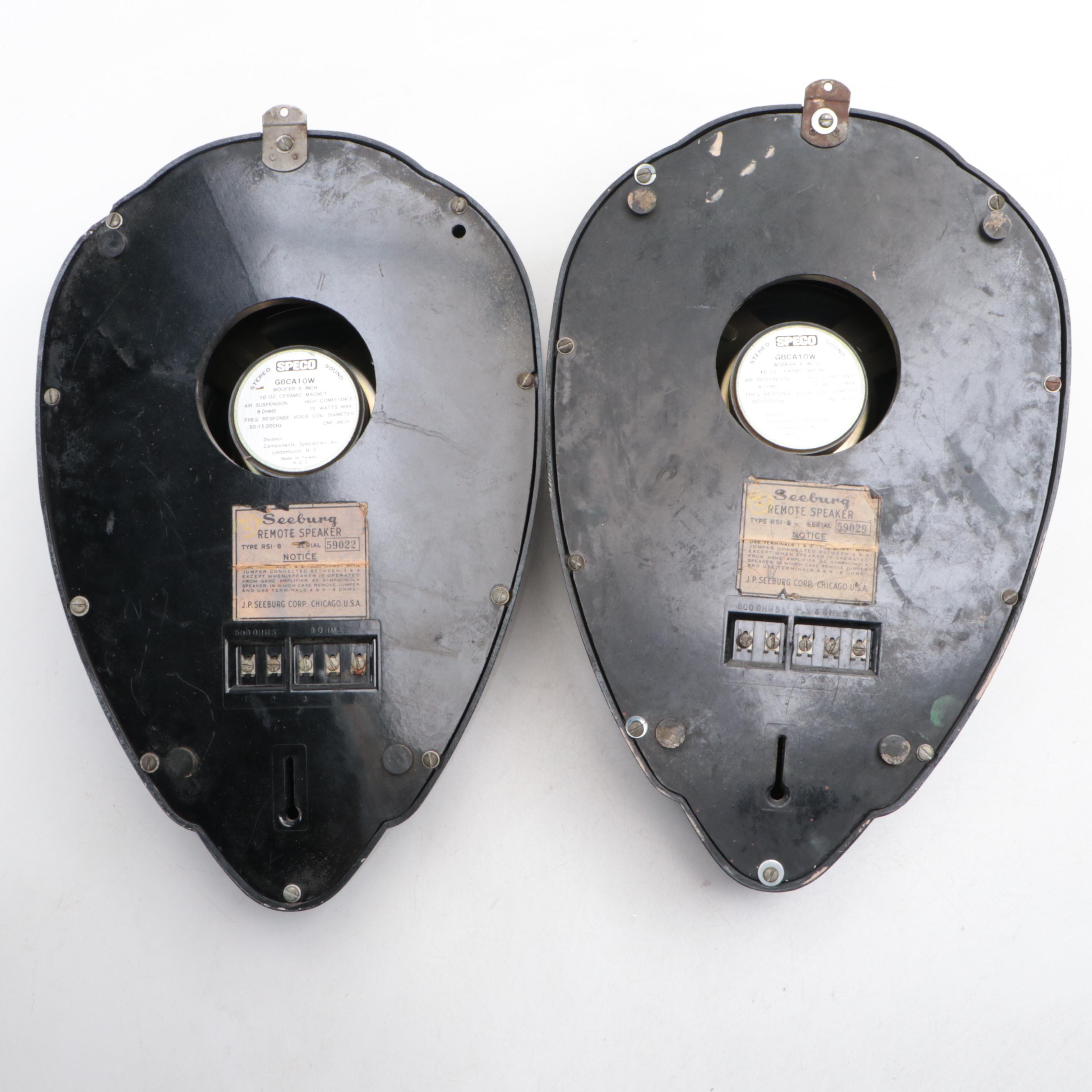 Seeburg Model RSI-8 Teardrop Remote Speakers, Mid-20th Century