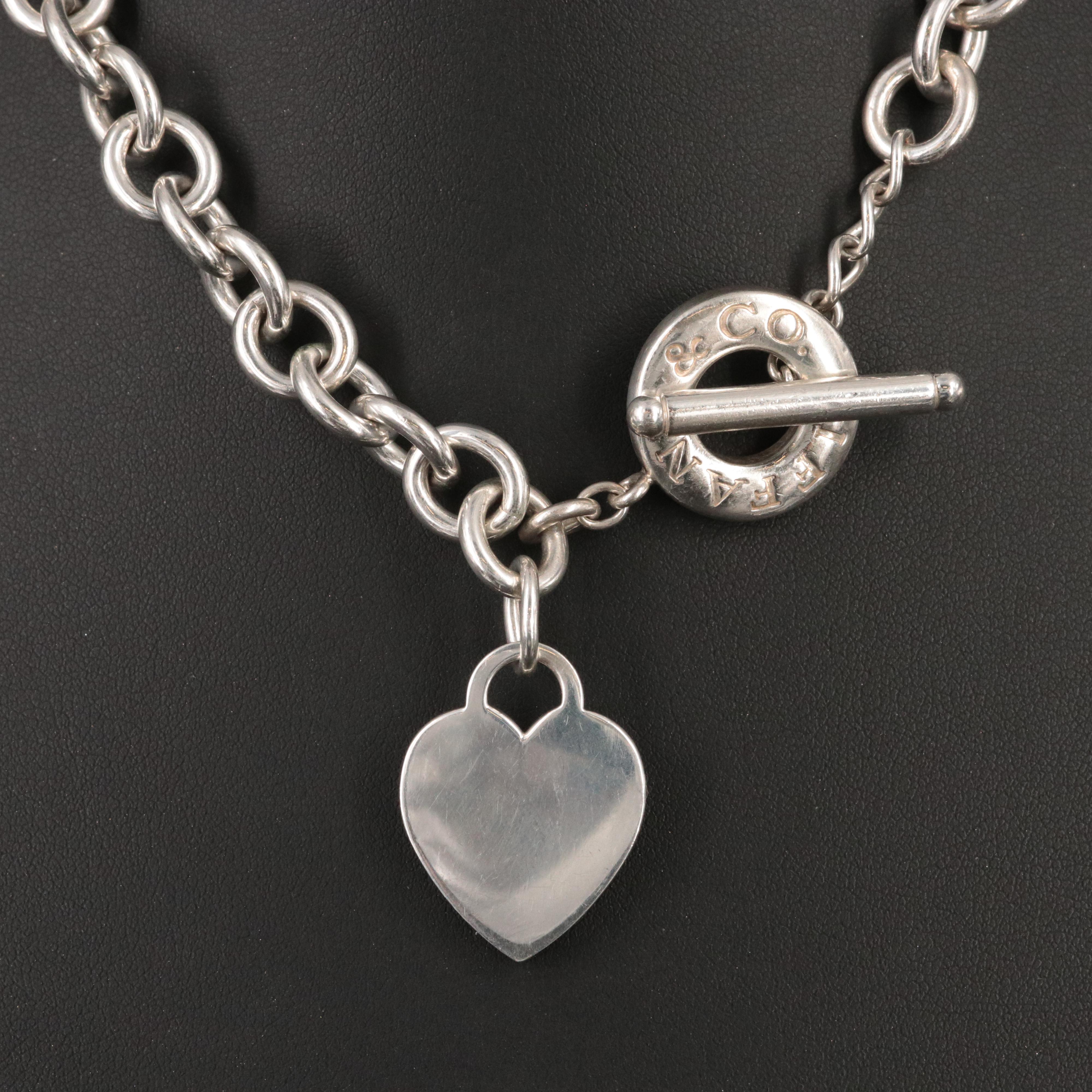 Tiffany & Co. Sterling Heart Toggle Necklace