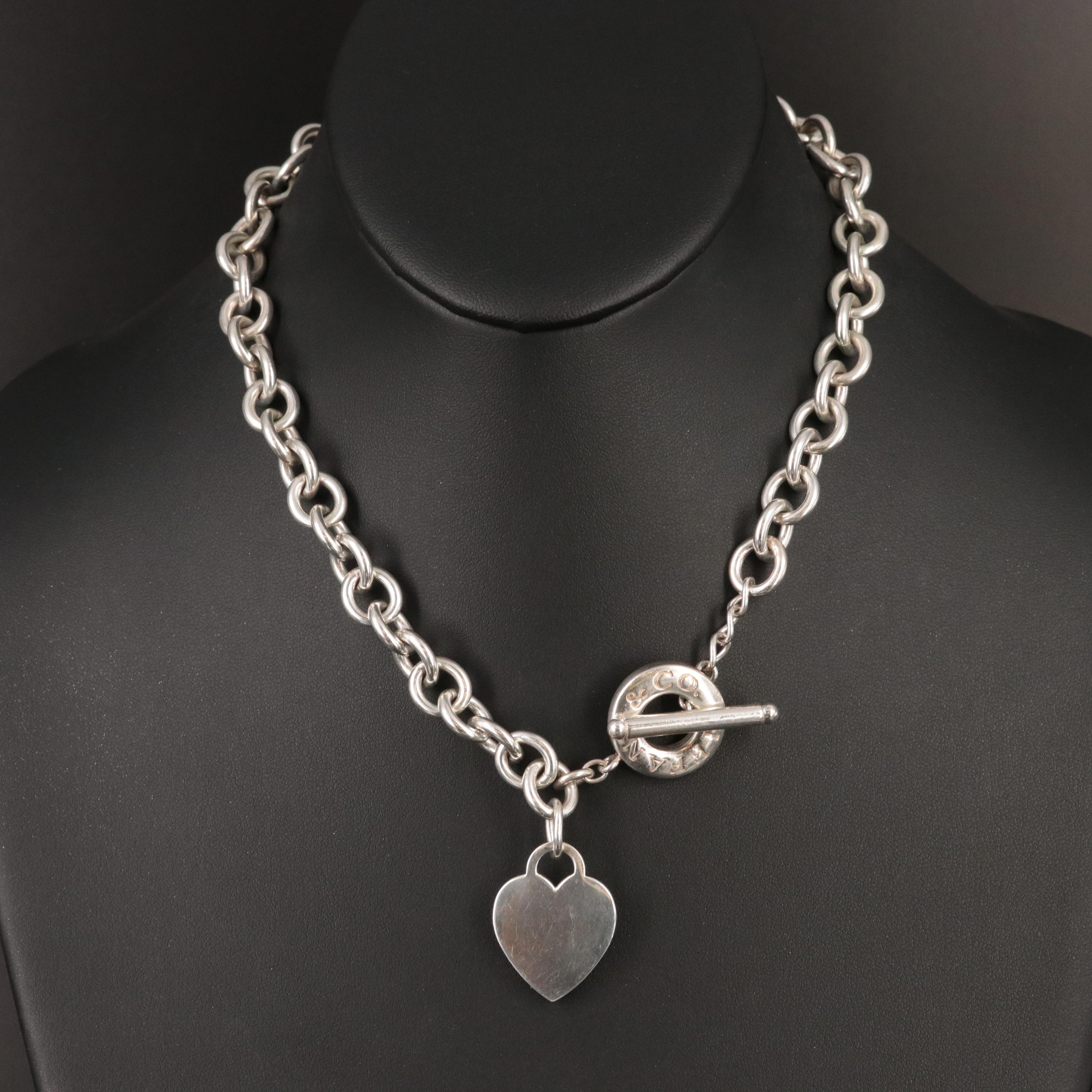 Tiffany & Co. Sterling Heart Toggle Necklace
