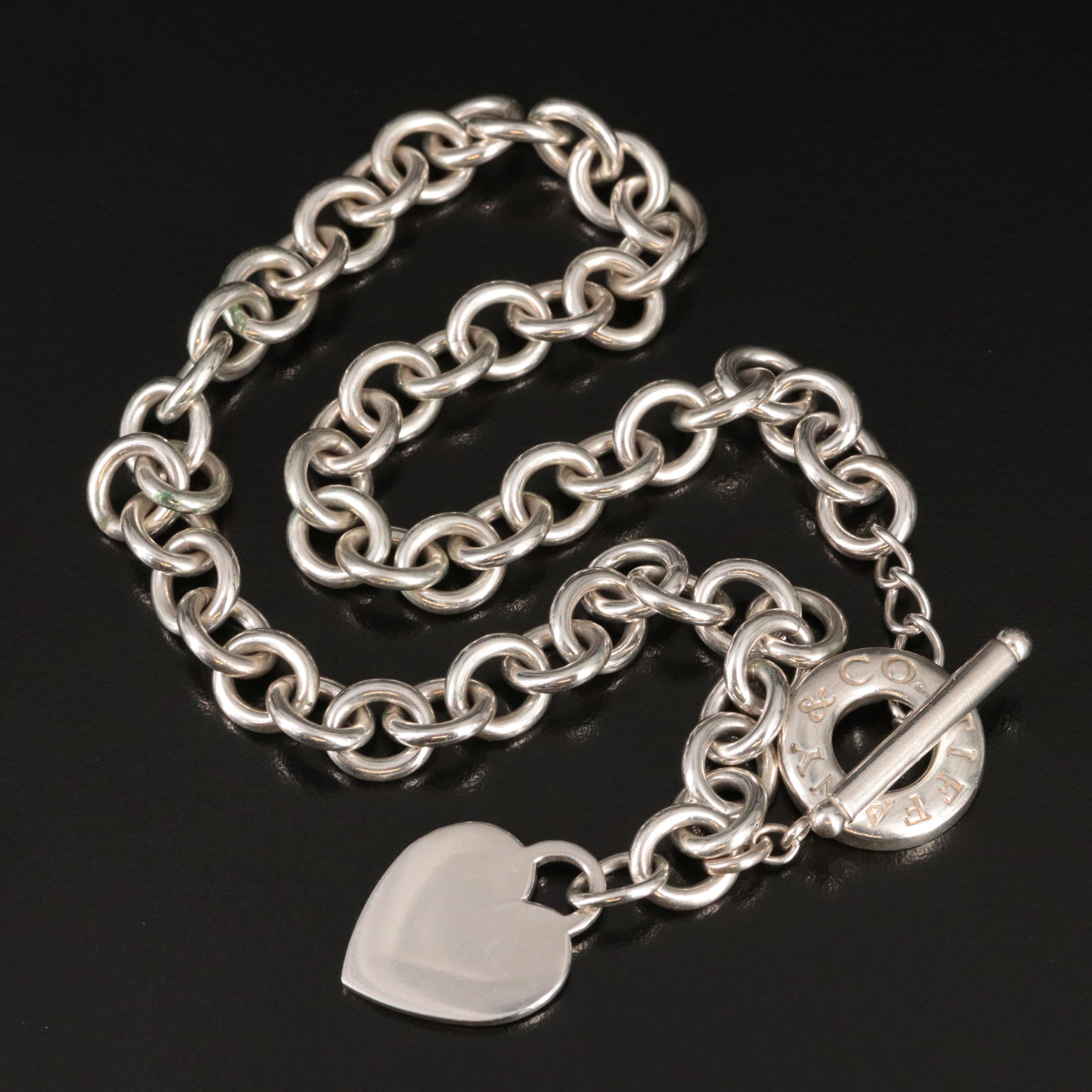 Tiffany & Co. Sterling Heart Toggle Necklace