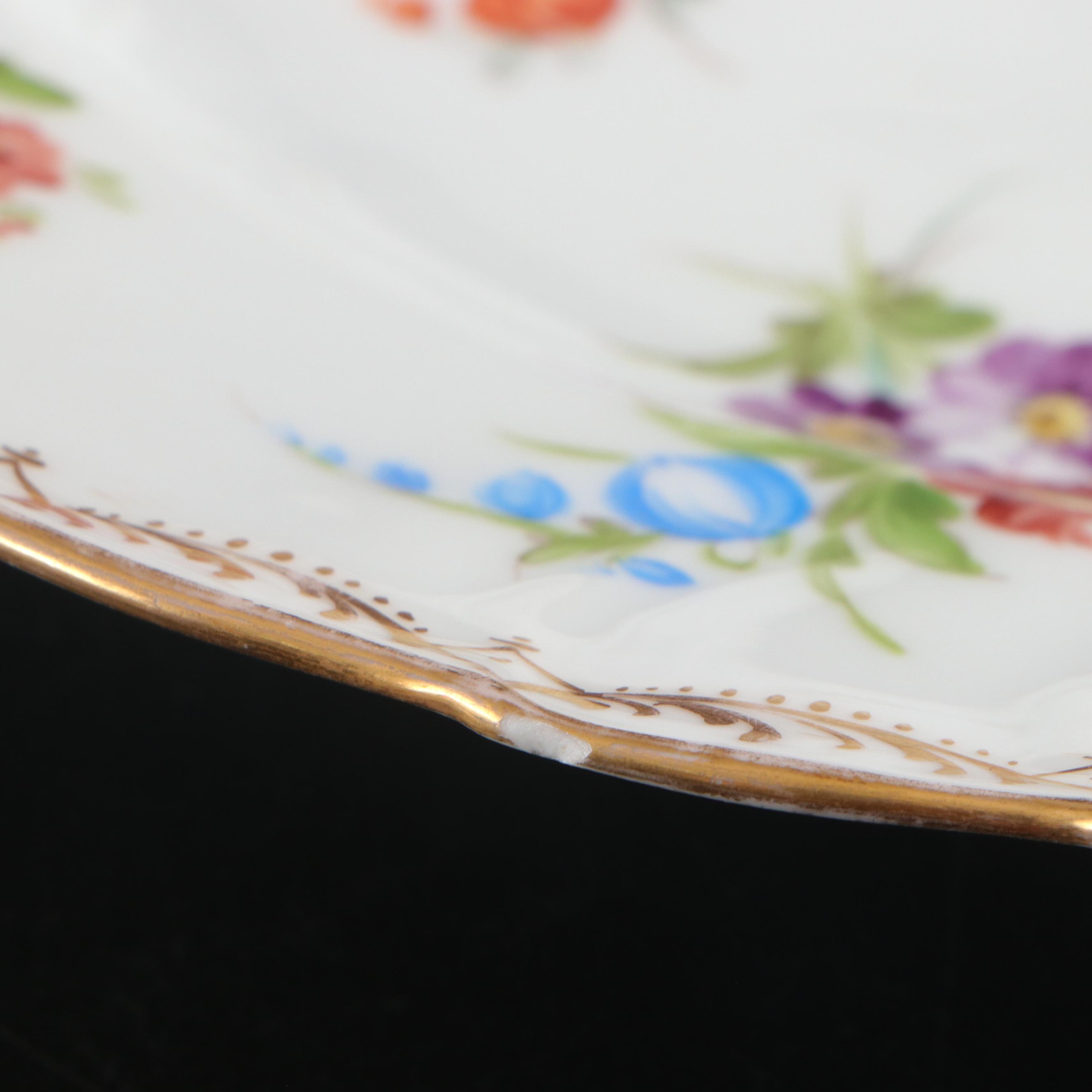 Richard Klemm  Dresden Porcelain Gilt Floral Porcelain Plates