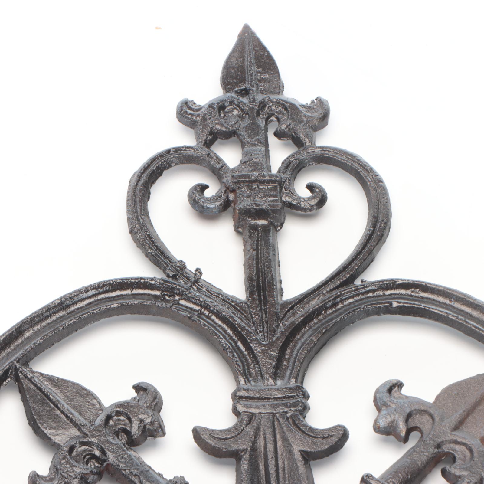 Fleur-De-Lis Cast Iron Wall Sconce Candle Holders