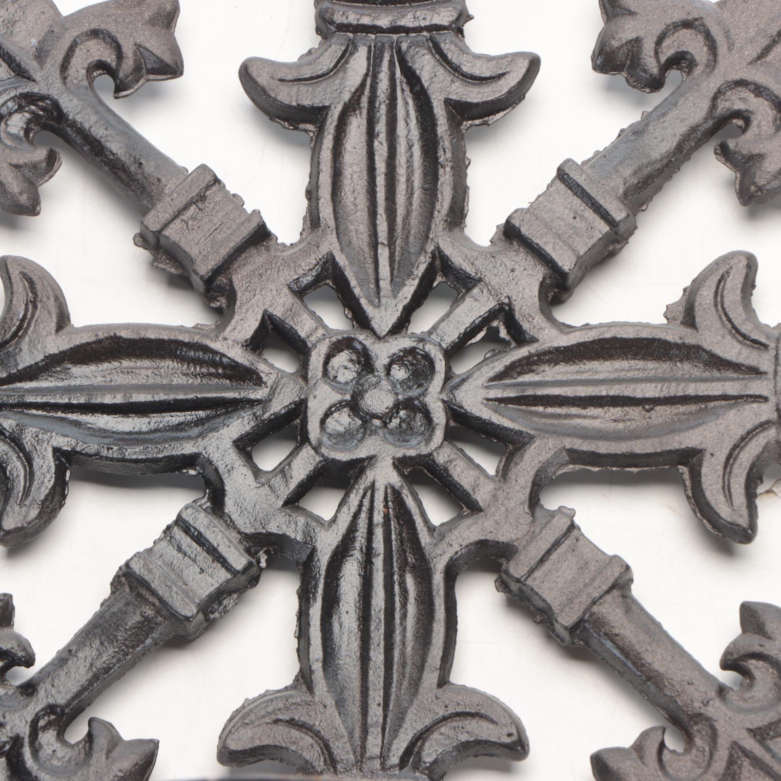 Fleur-De-Lis Cast Iron Wall Sconce Candle Holders