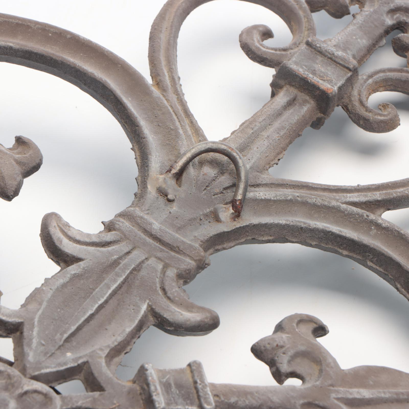 Fleur-De-Lis Cast Iron Wall Sconce Candle Holders