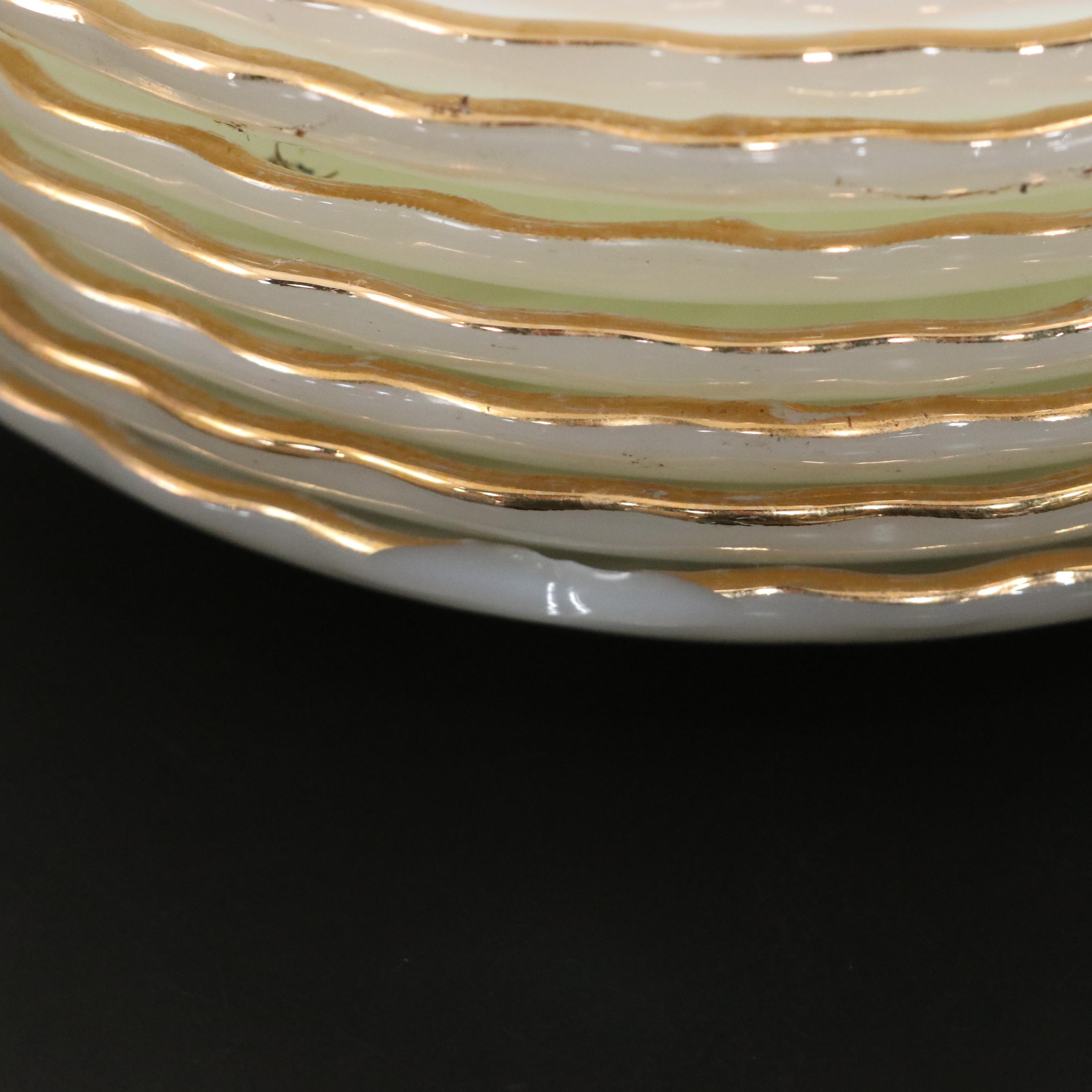 Anchor Hocking "Golden Shell" Milk Glass Dinnerware with Westmoreland Egg Cup