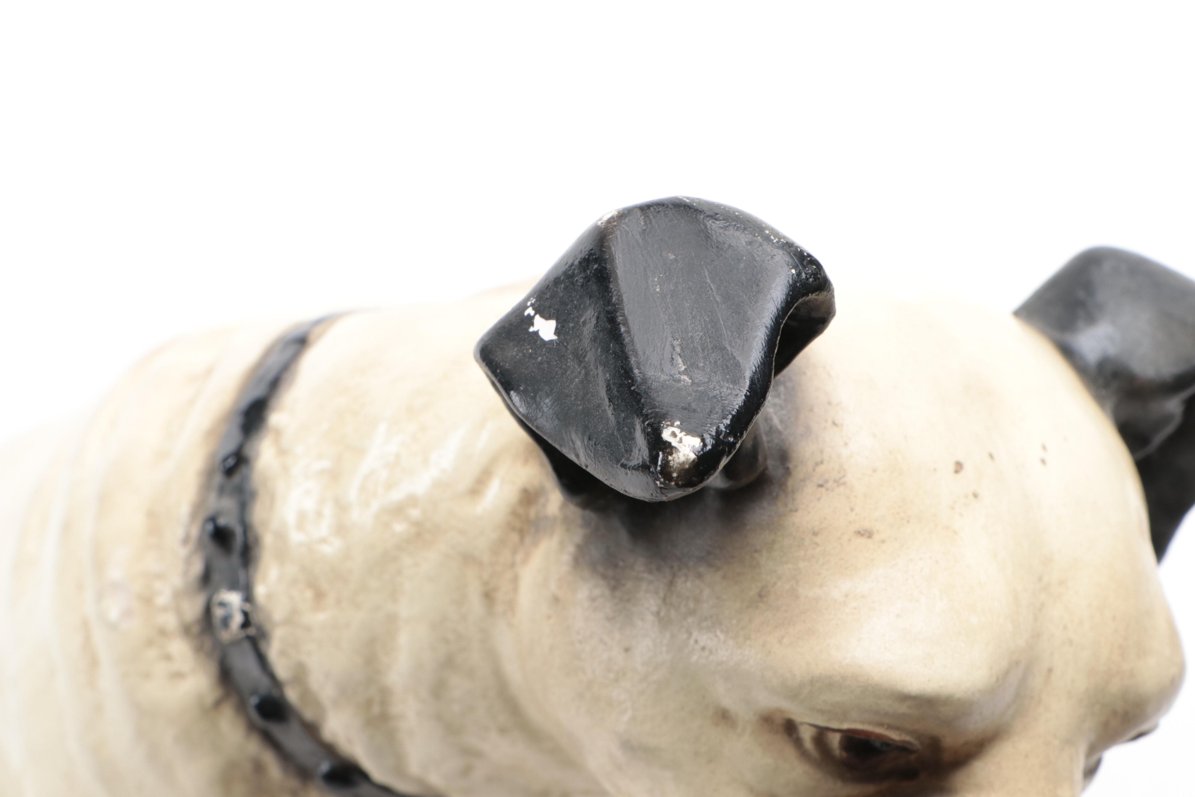 The Gramophone Co. "His Master's Voice" Gramophone with Plaster "Nipper" Statue