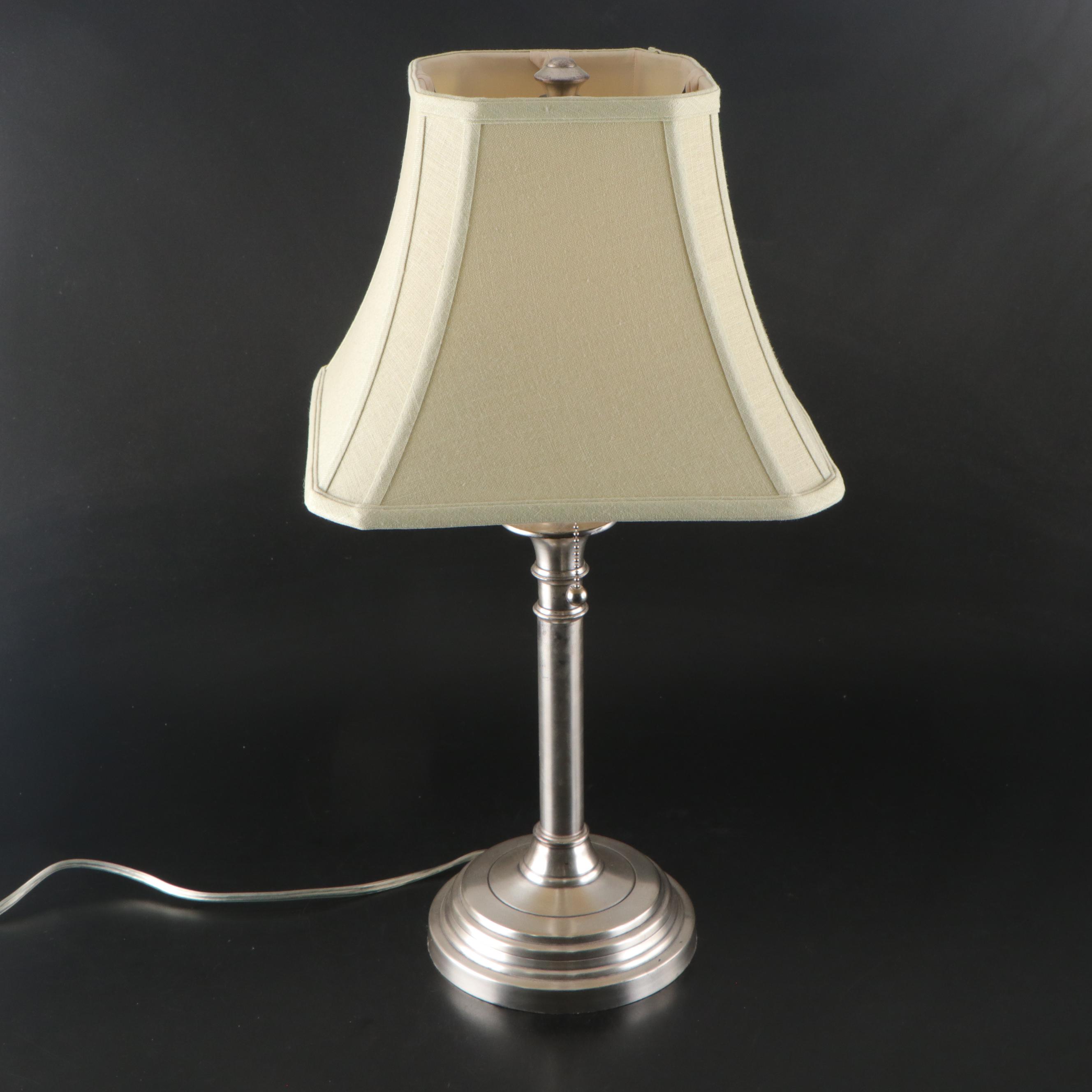 Italian Sterling Silver Mantel Clock with Pottery Barn Metal Lamp & More