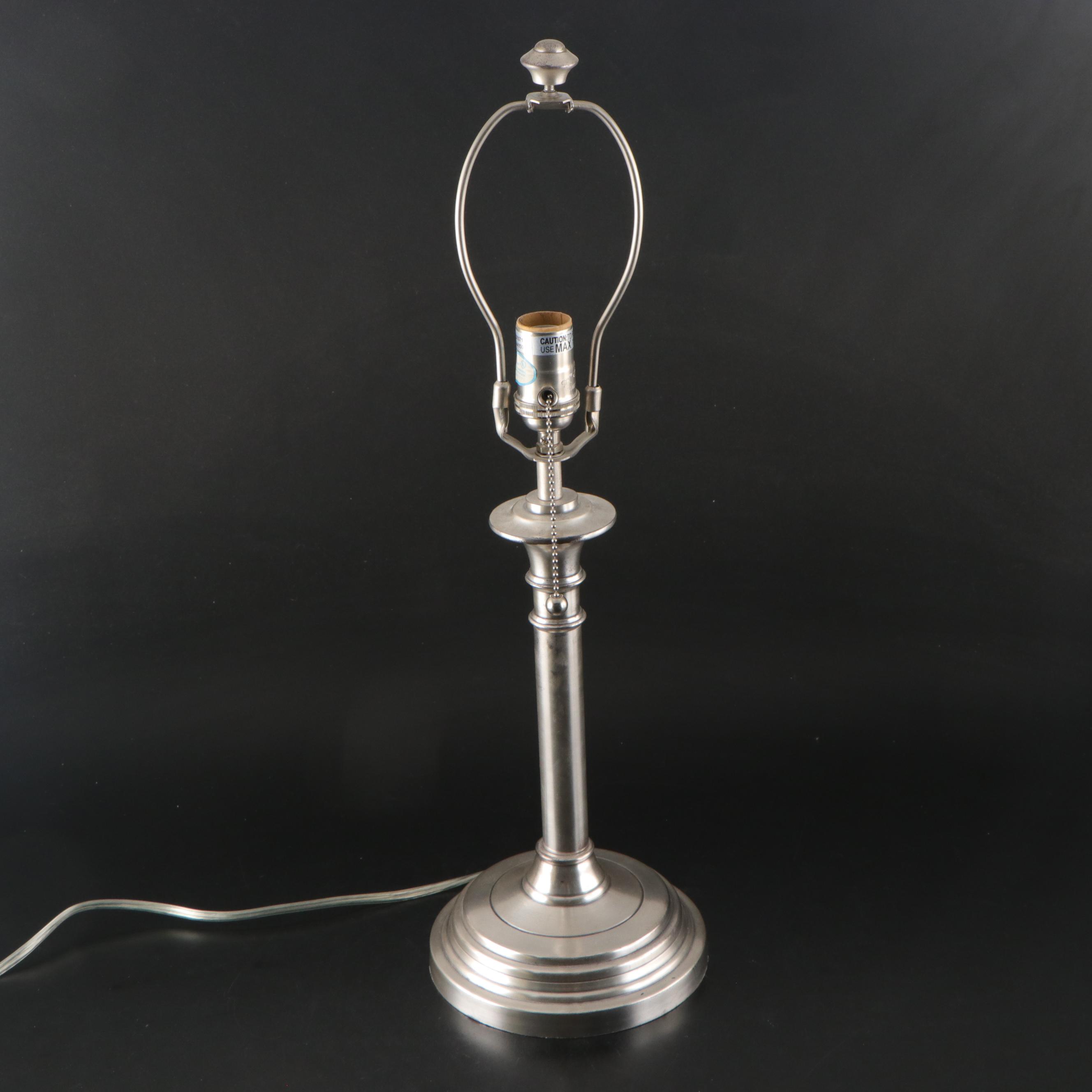 Italian Sterling Silver Mantel Clock with Pottery Barn Metal Lamp & More