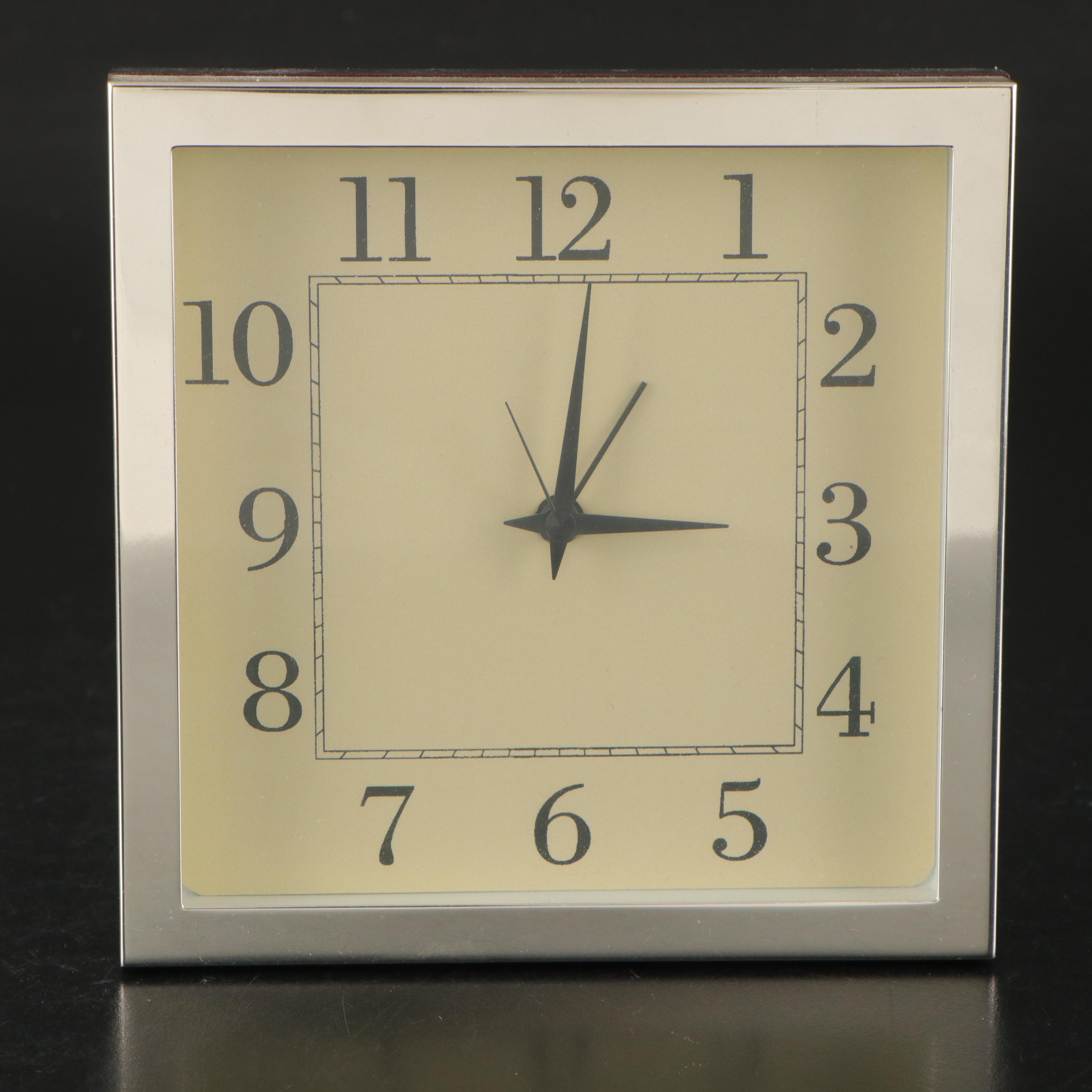 Italian Sterling Silver Mantel Clock with Pottery Barn Metal Lamp & More