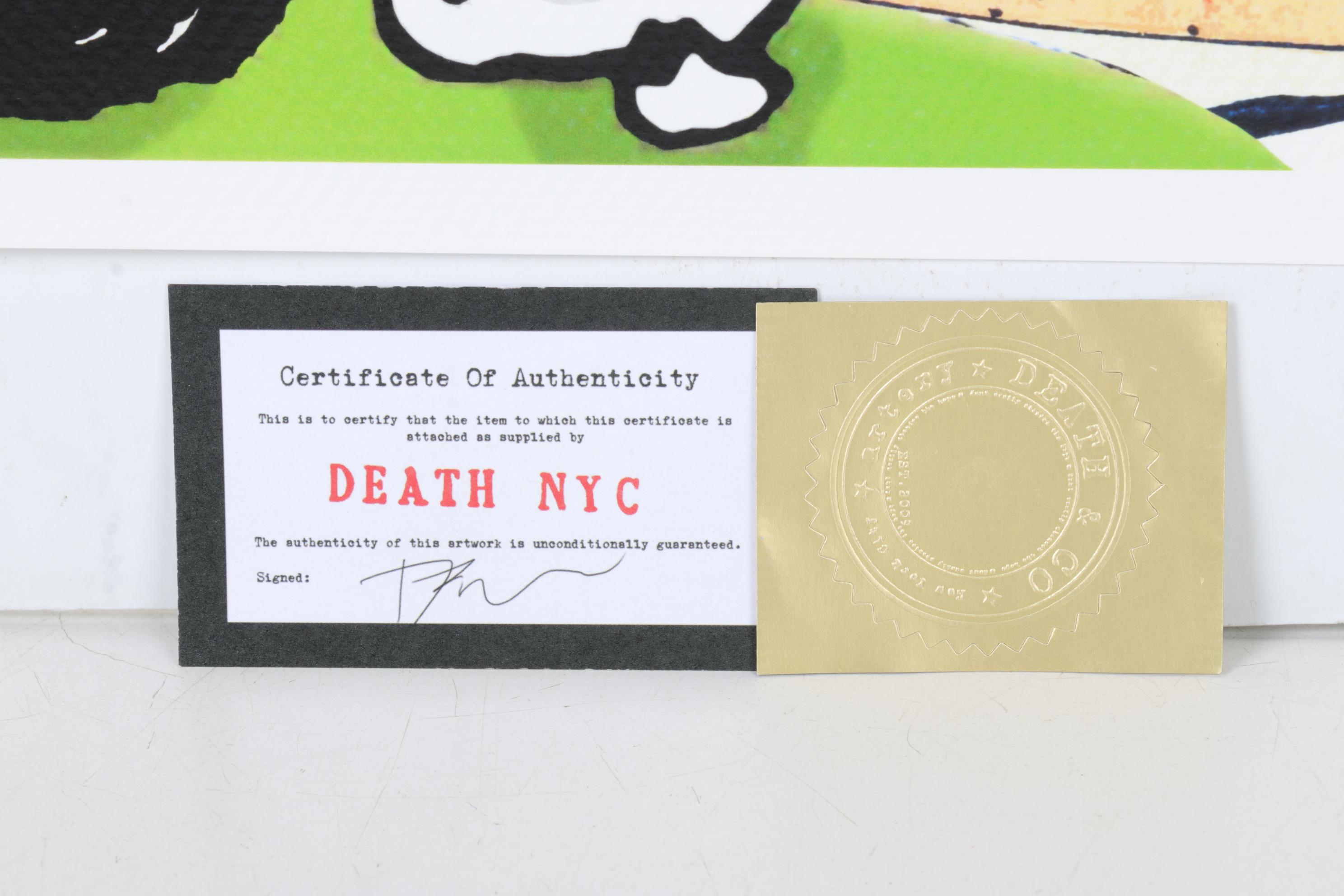 Death NYC Pop Art Graphic Print Homage to Hokusai With Charlie Brown and Snoopy
