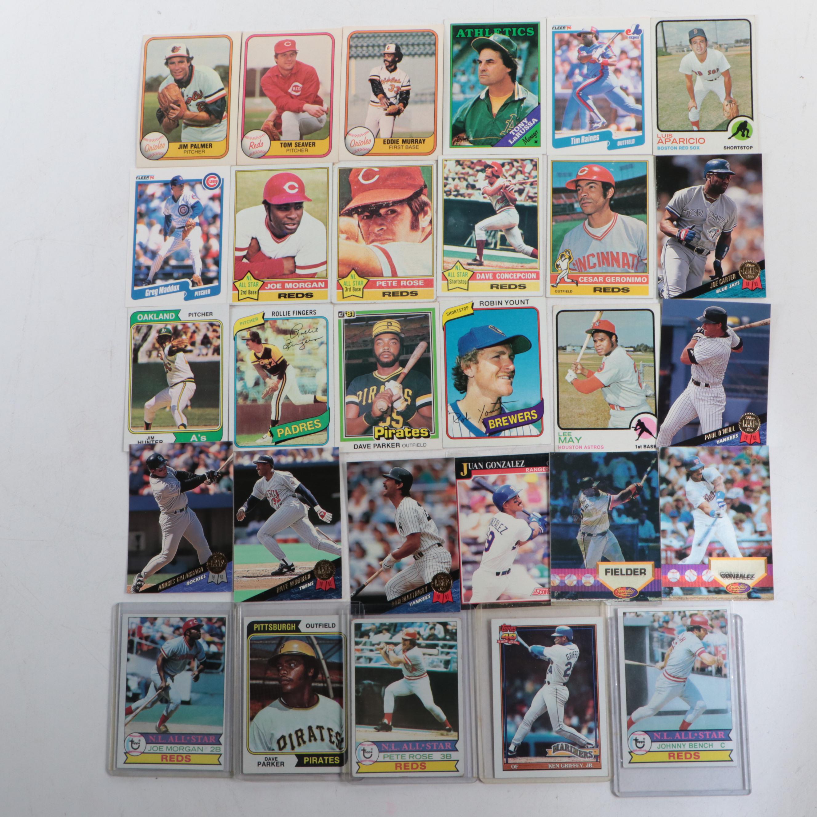 Topps with Other Baseball Cards Featuring Dave Parker Rookie, More, 1970s-1990s