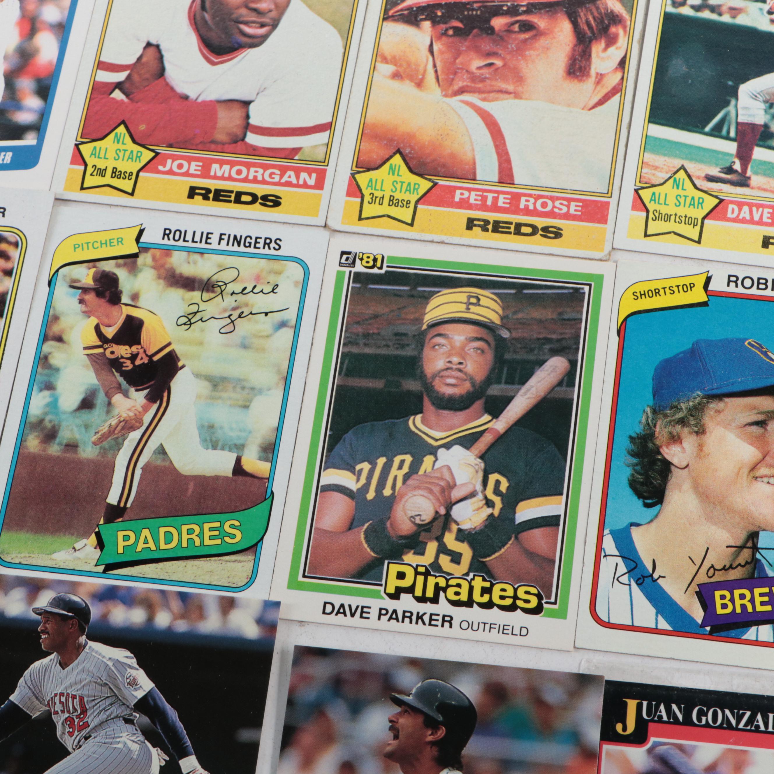 Topps with Other Baseball Cards Featuring Dave Parker Rookie, More, 1970s-1990s