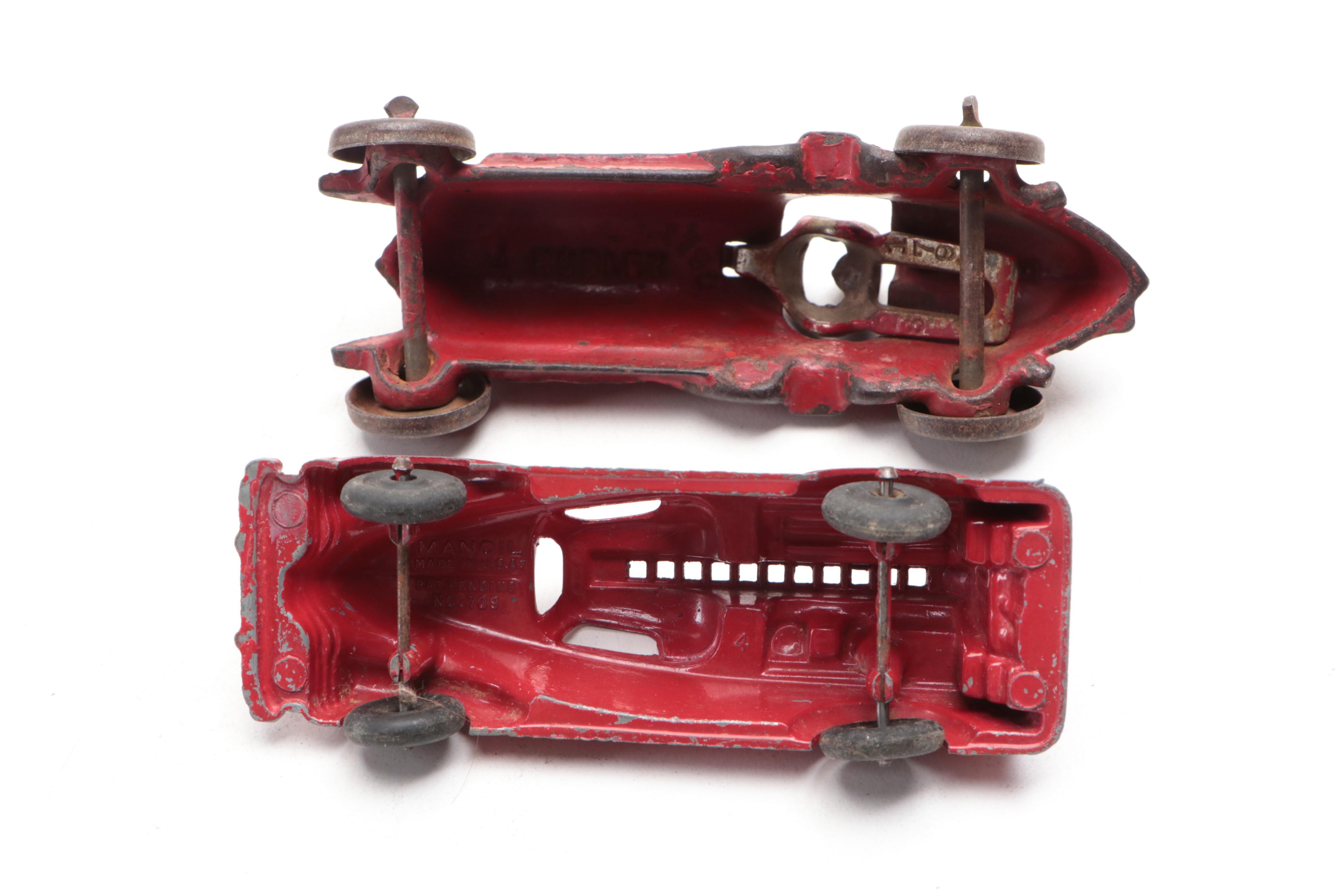 Manoil, Hubley and Sun Rubber Co. Toy Vehicles and Plane, Mid-20th Century