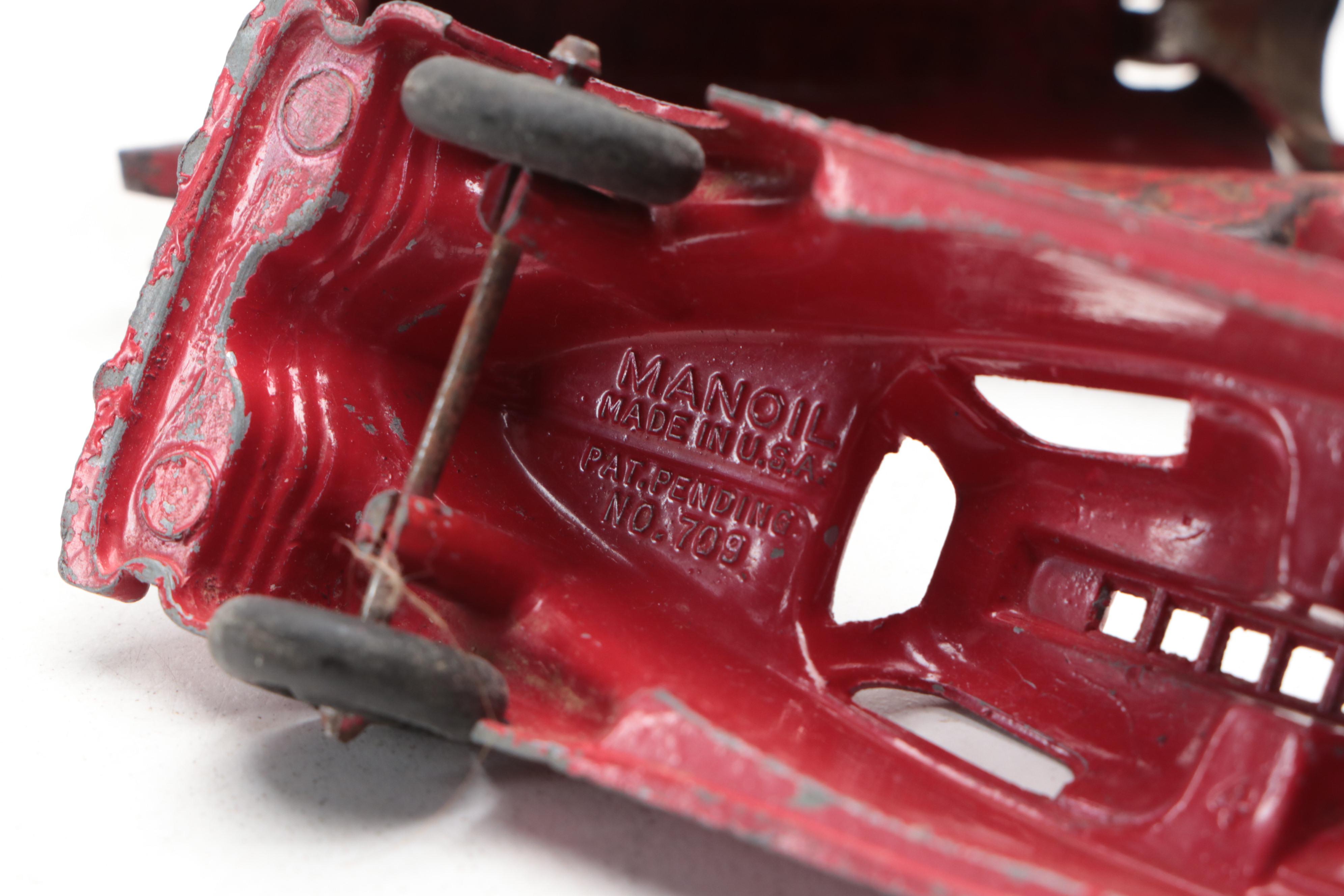 Manoil, Hubley and Sun Rubber Co. Toy Vehicles and Plane, Mid-20th Century