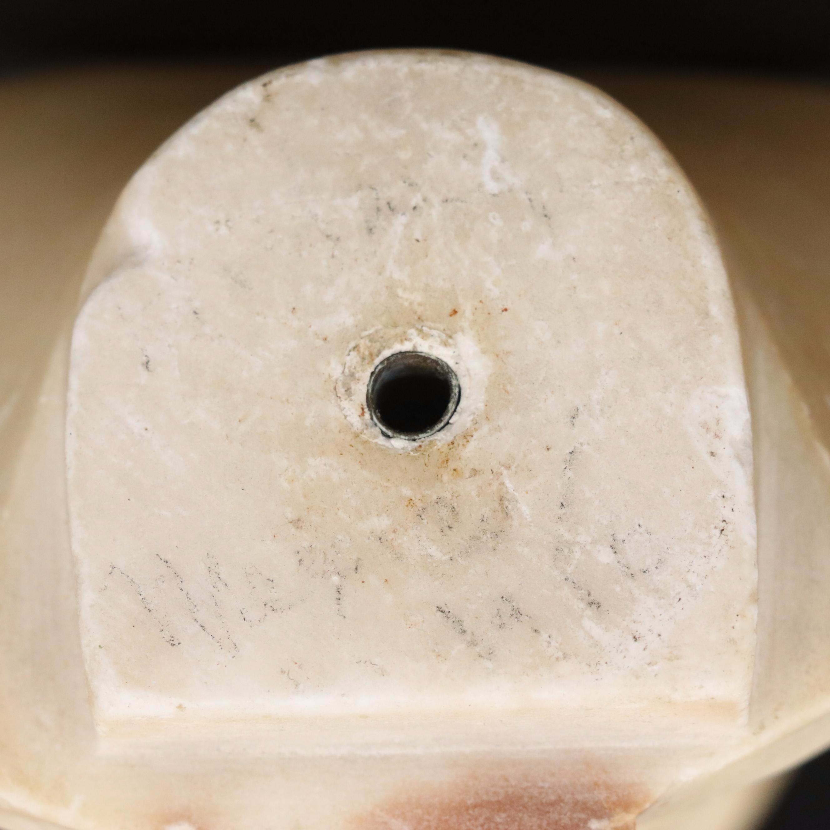 Carved Alabaster Bust of Man in Suit, Early 20th Century