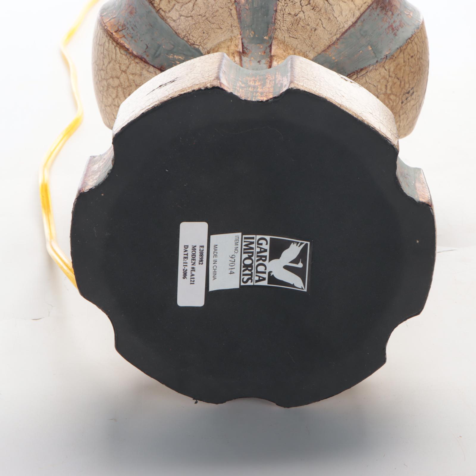 Garcia Imports Resin Table Lamp with Square Resin Table Lamp