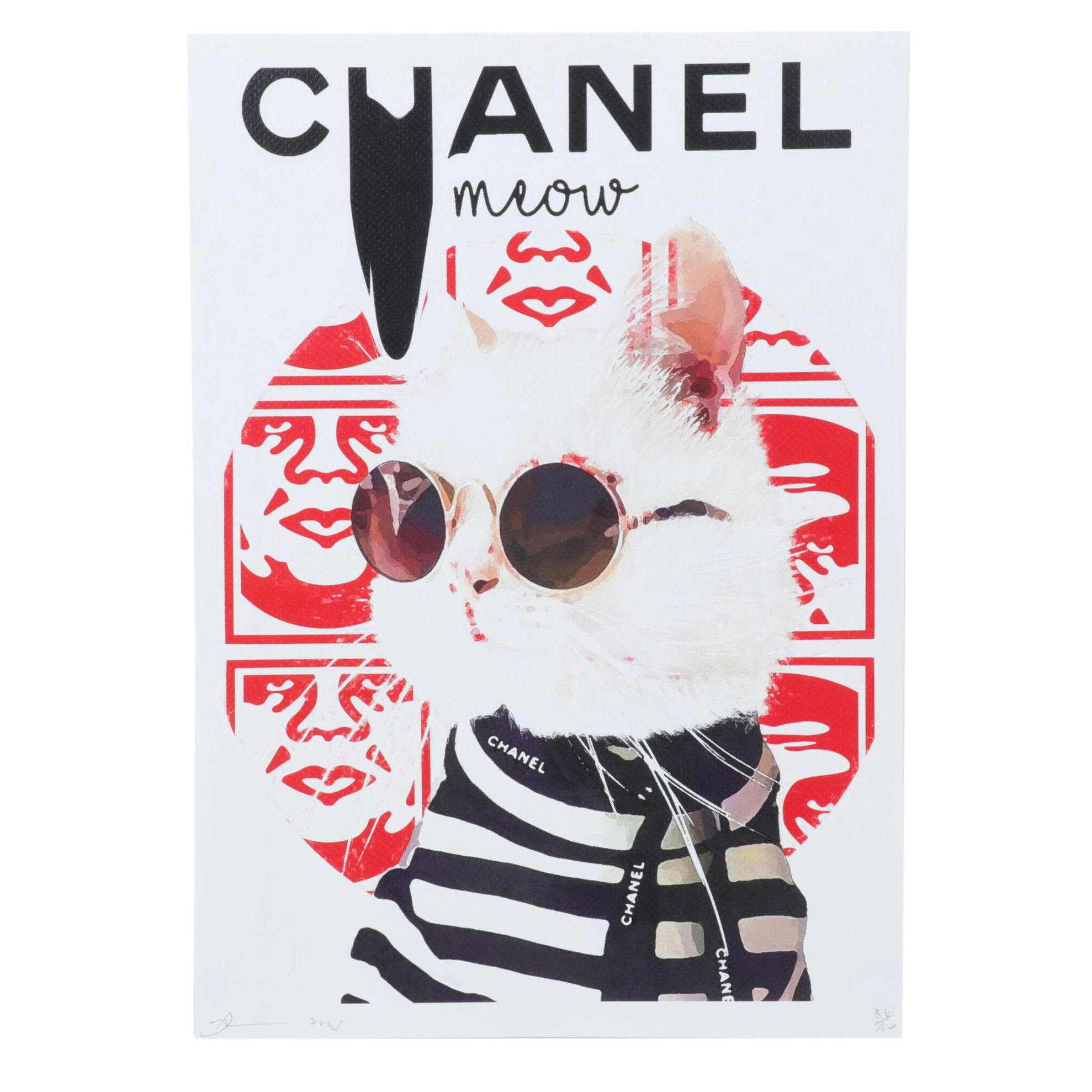 Death NYC Pop Art Graphic Print Homage to Chanel and Shepard Fairey, 2023