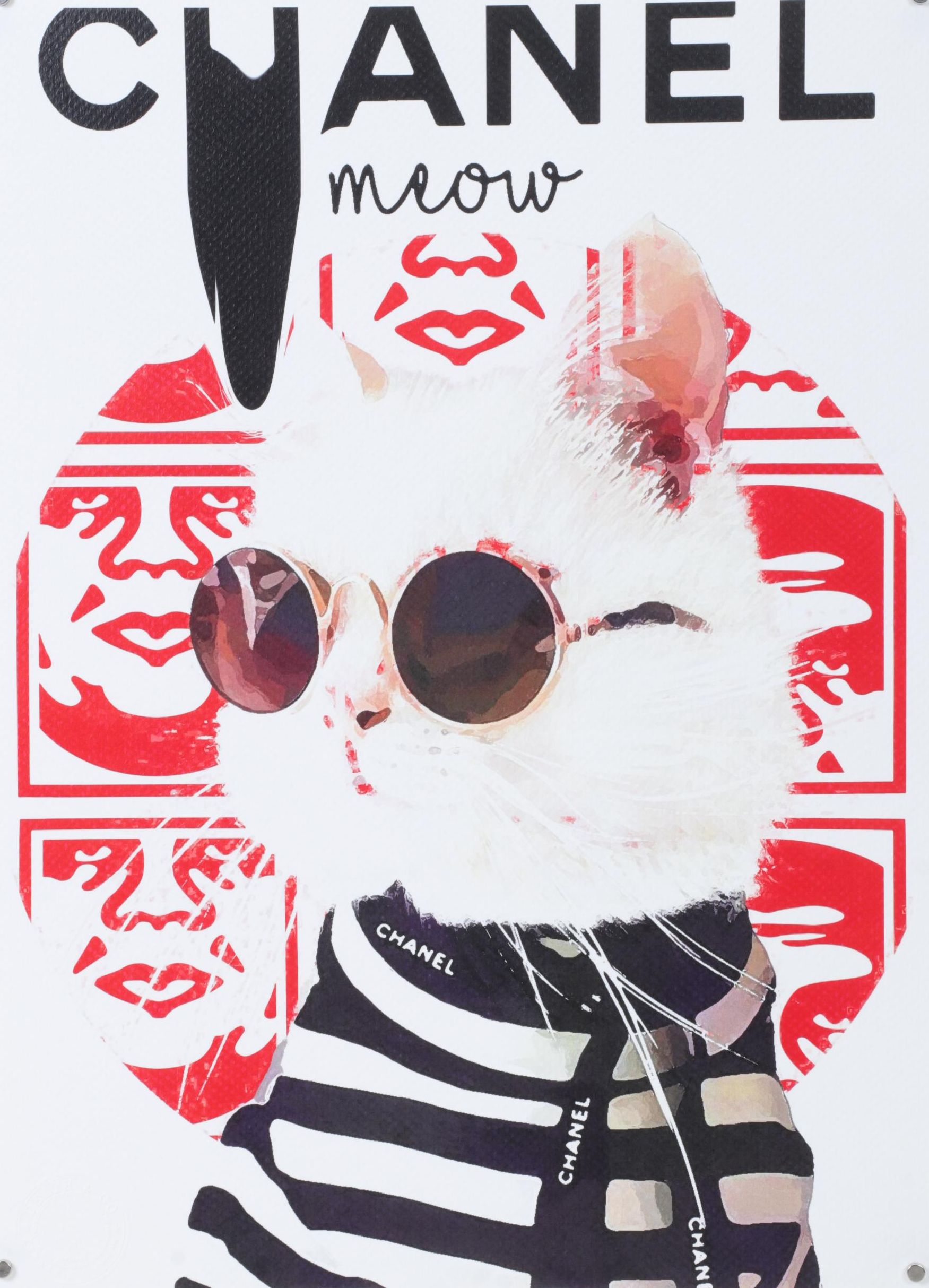 Death NYC Pop Art Graphic Print Homage to Chanel and Shepard Fairey, 2023