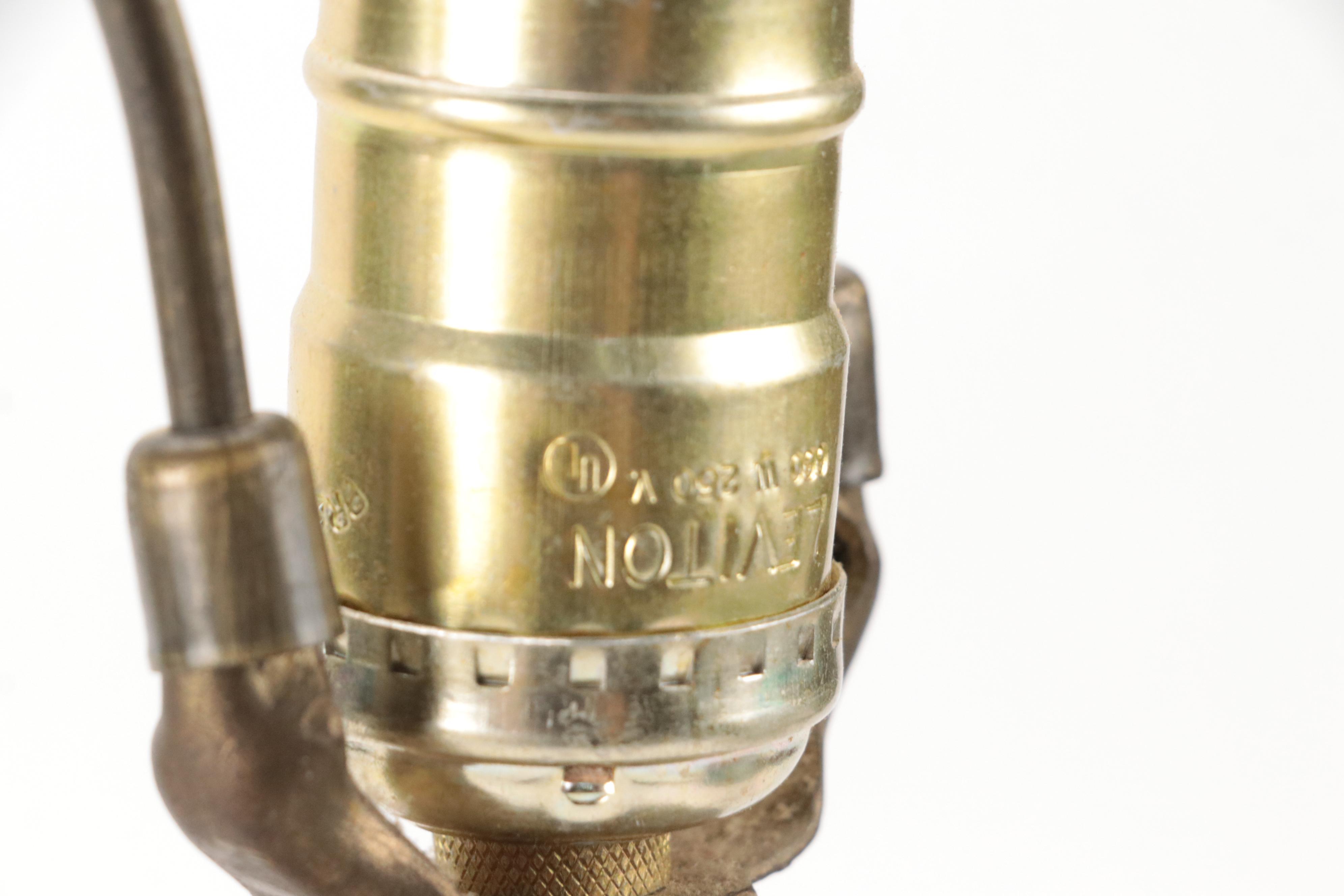 Art Nouveau Style Slag Glass & Metal Table Lamp with Hummingbird & Rose Motifs