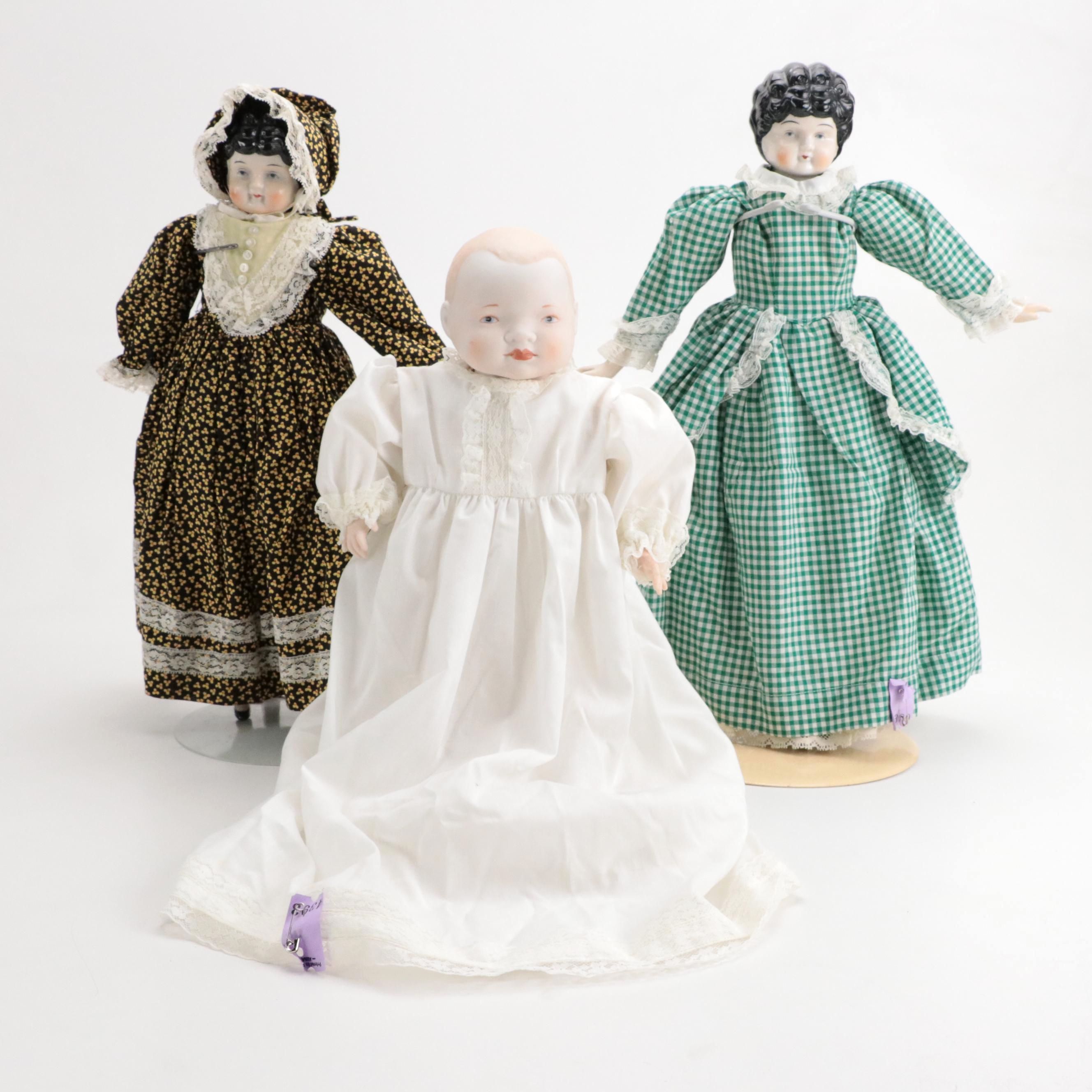 Bye Lo Baby  with China Head Dolls