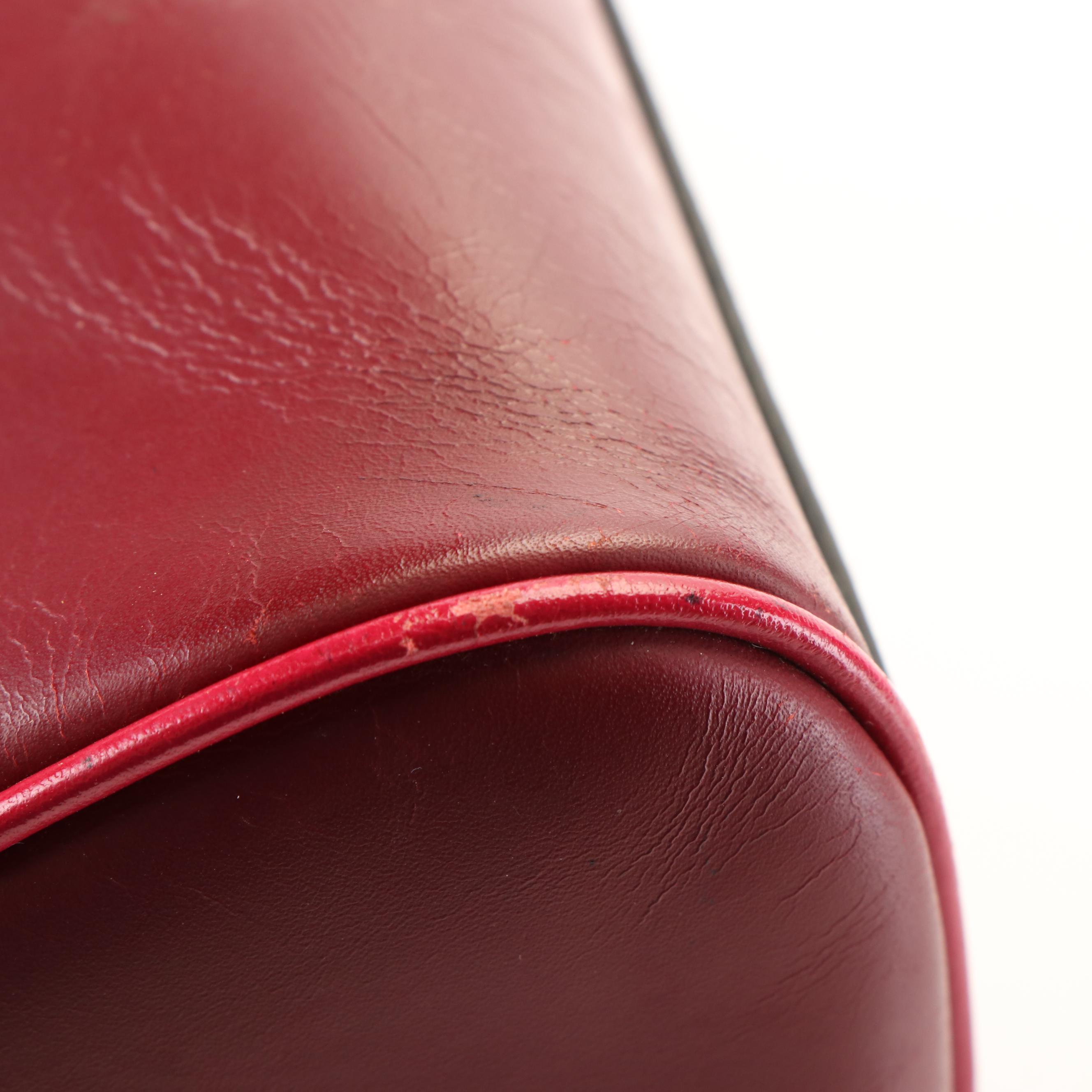 Prada Bowler Bag in Burgundy Nappa Leather