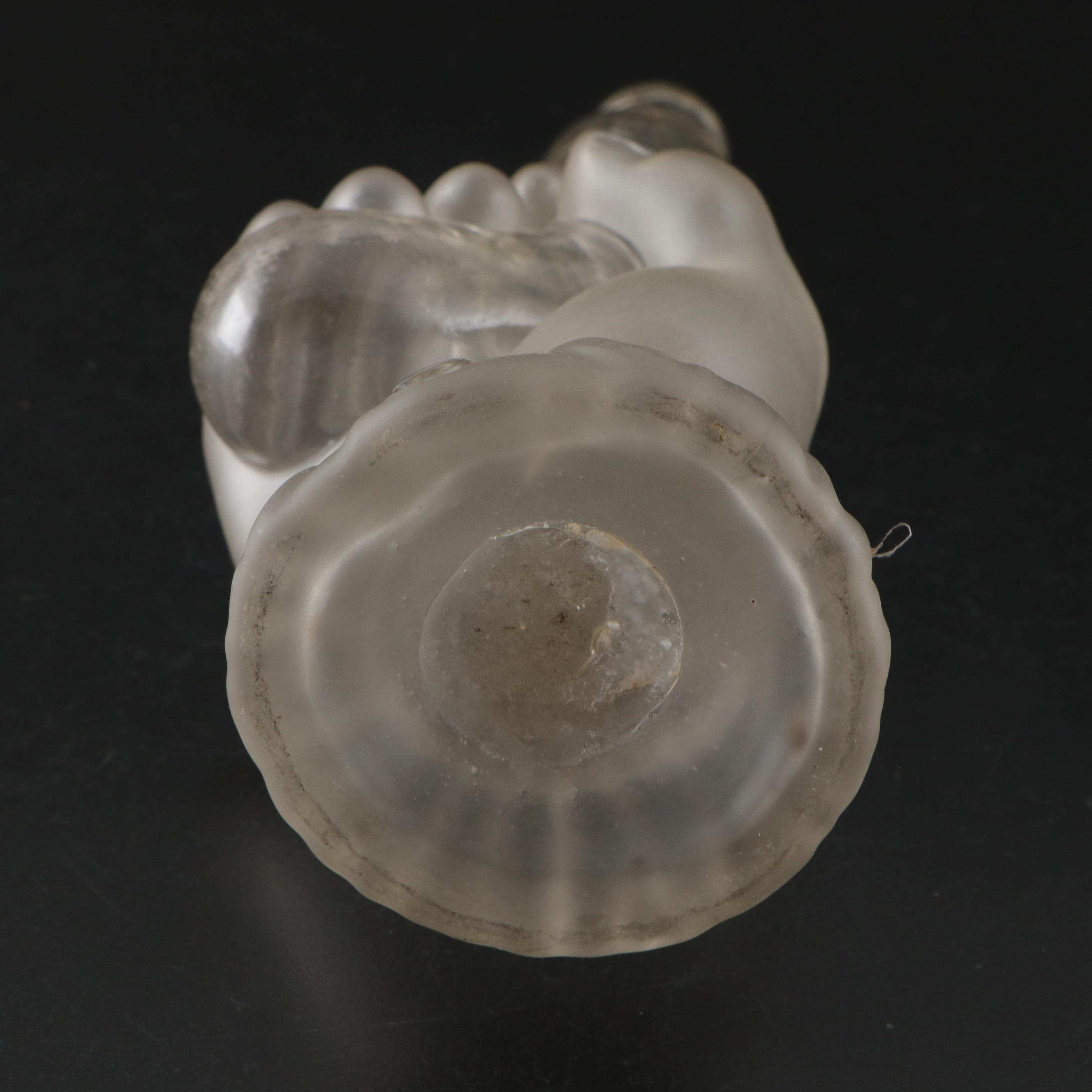 French Style Soap Bottle and Other Mold Blown Figural Hand Decanters