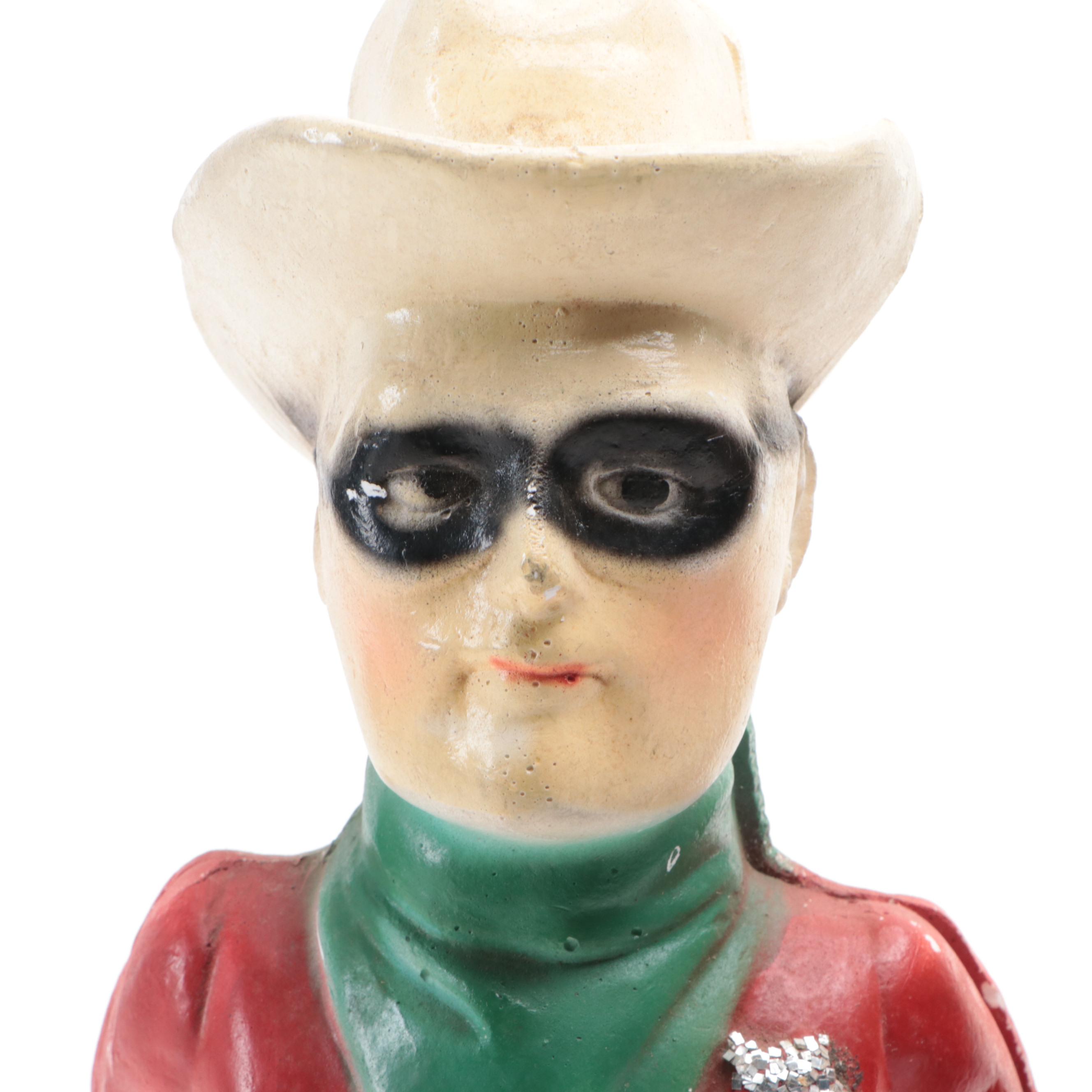 Lone Ranger, Pinocchio and Donald Duck Chalkware Carnival Figurines, Mid-20th C.